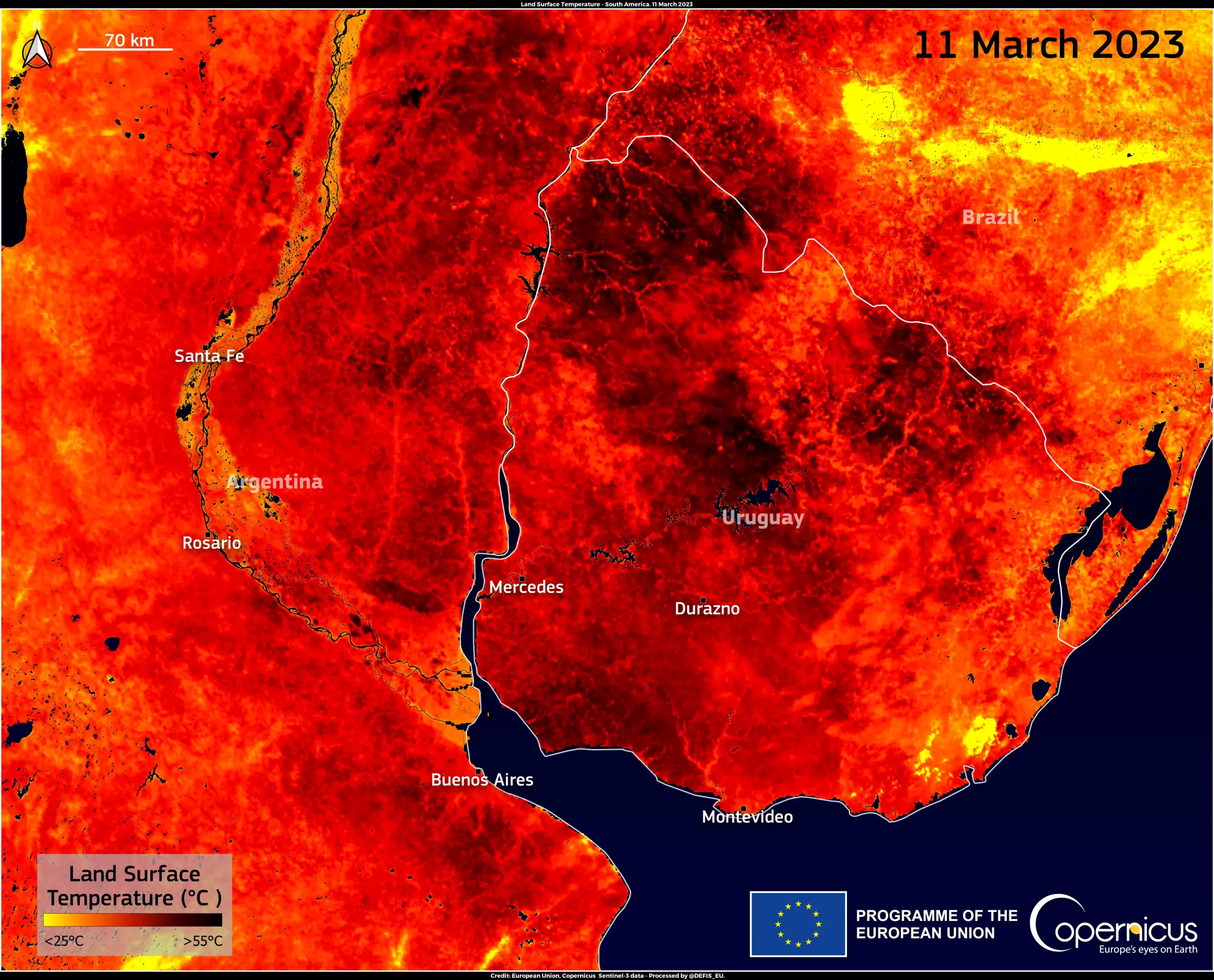 Severe heatwave in South America