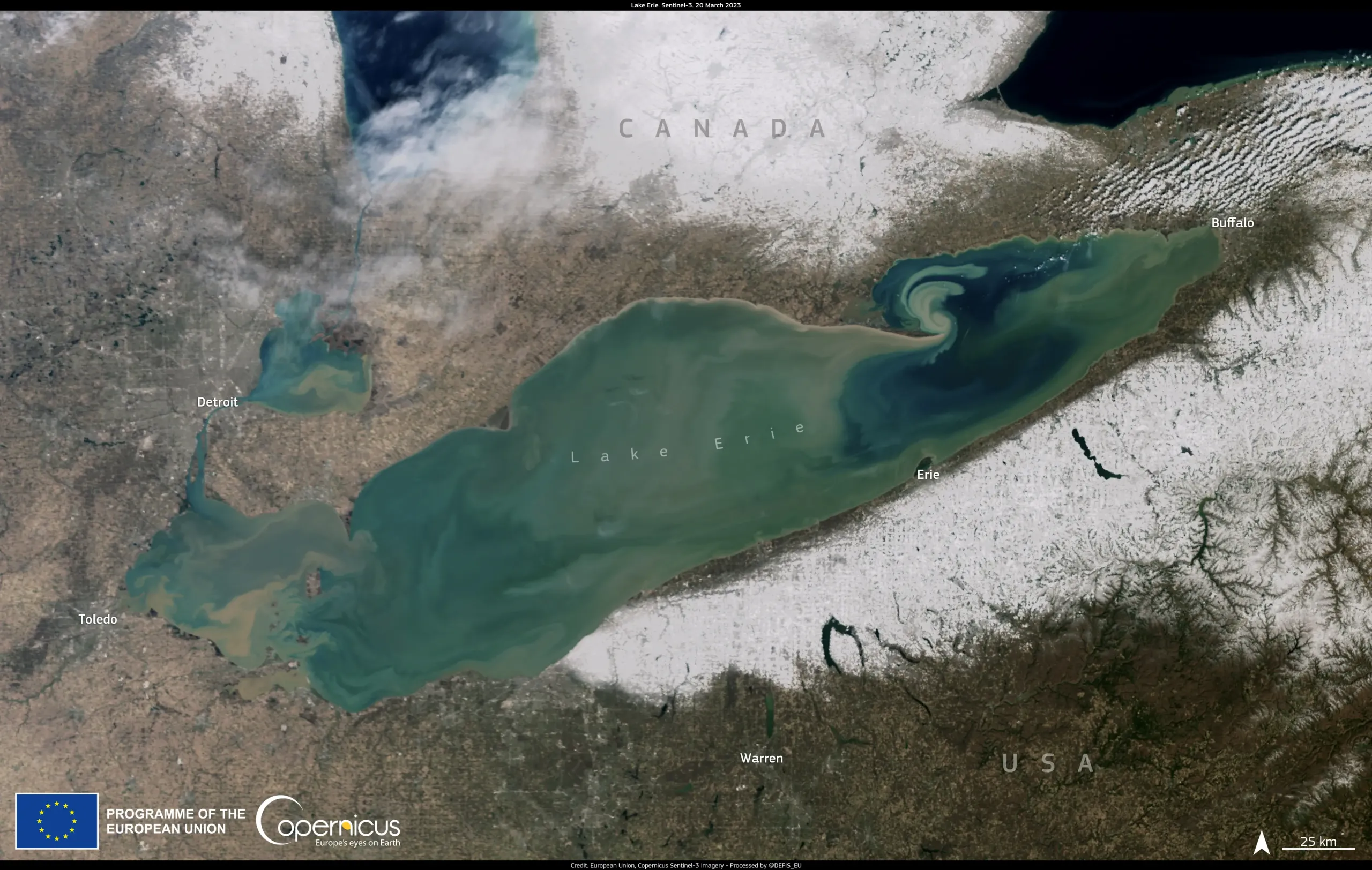 Sediment patterns in Lake Erie