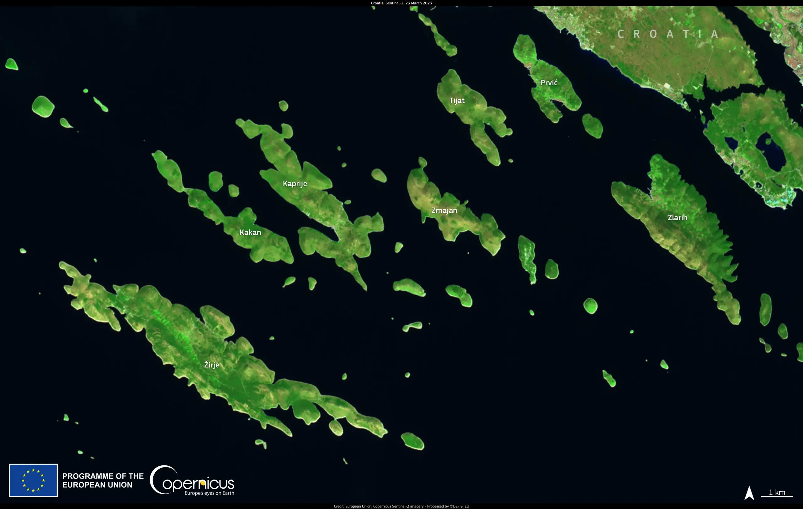 The Šibenik archipelago in Croatia