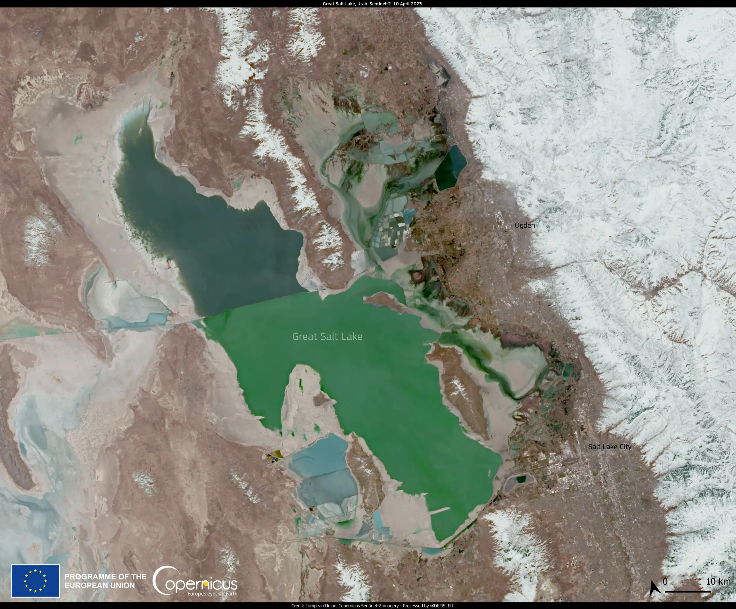 The water level of the Great Salt Lake rises after record-breaking snowfall