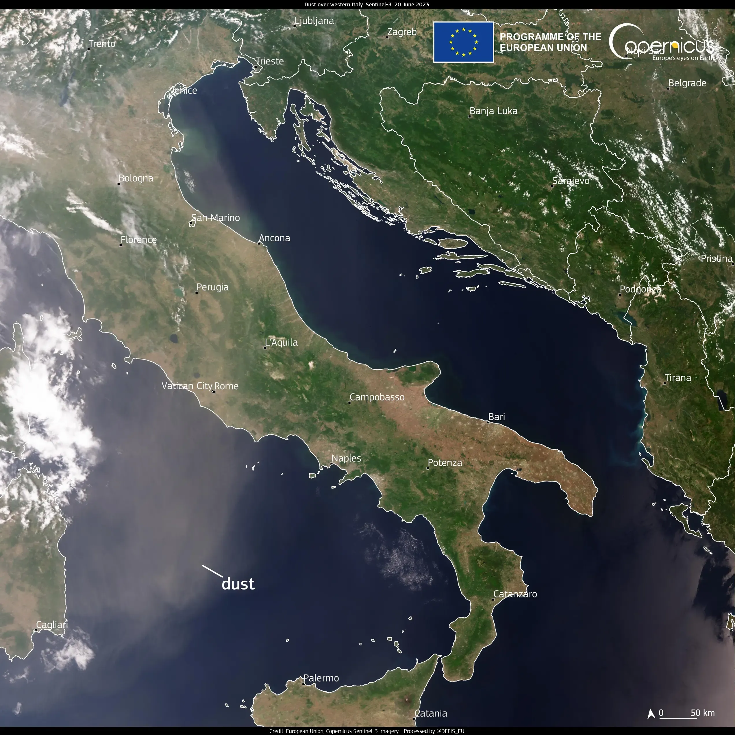 Saharan dust reaches Italy