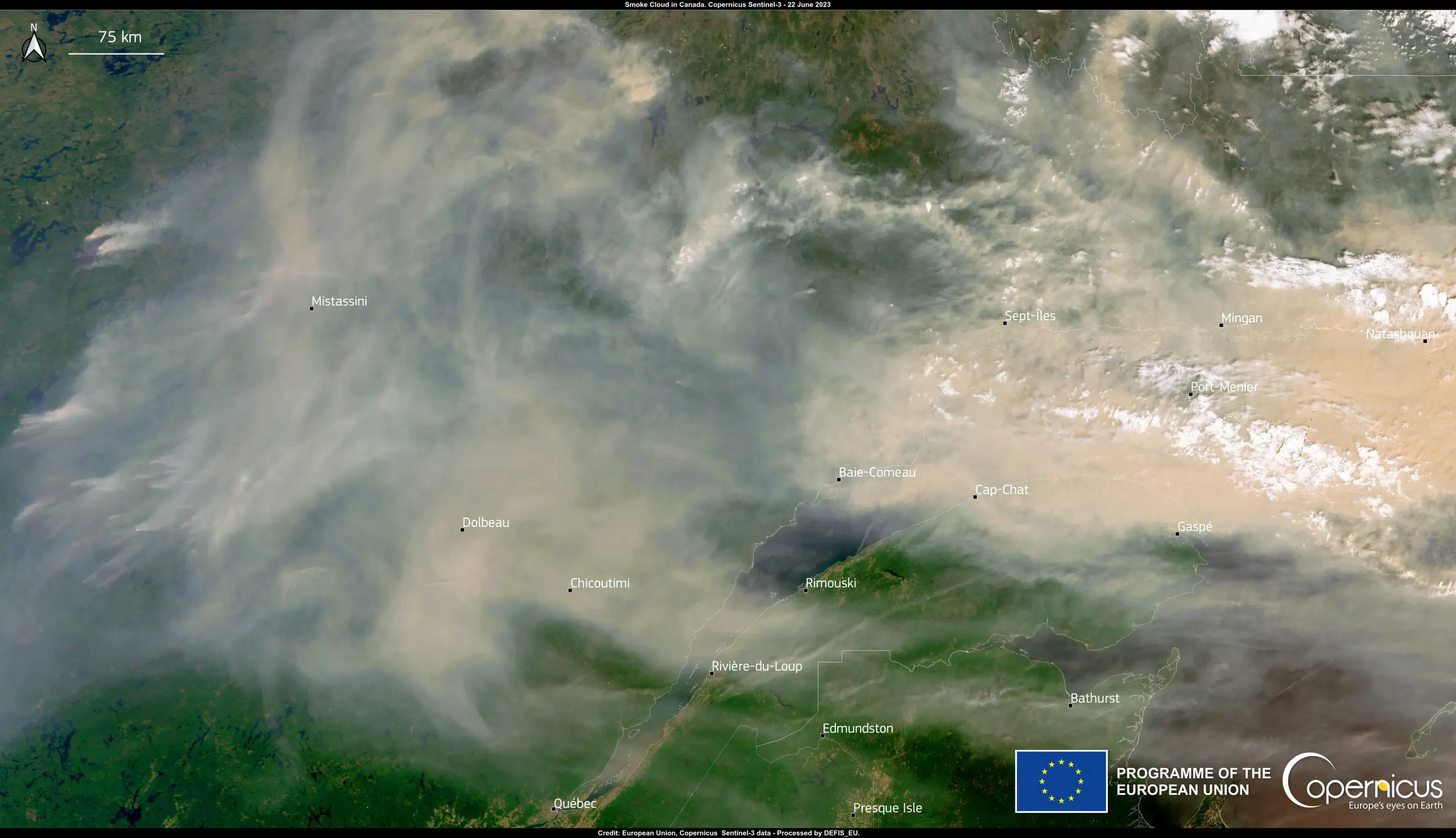 The smoke generated by the Canadian wildfires continues to engulf the sky of North America