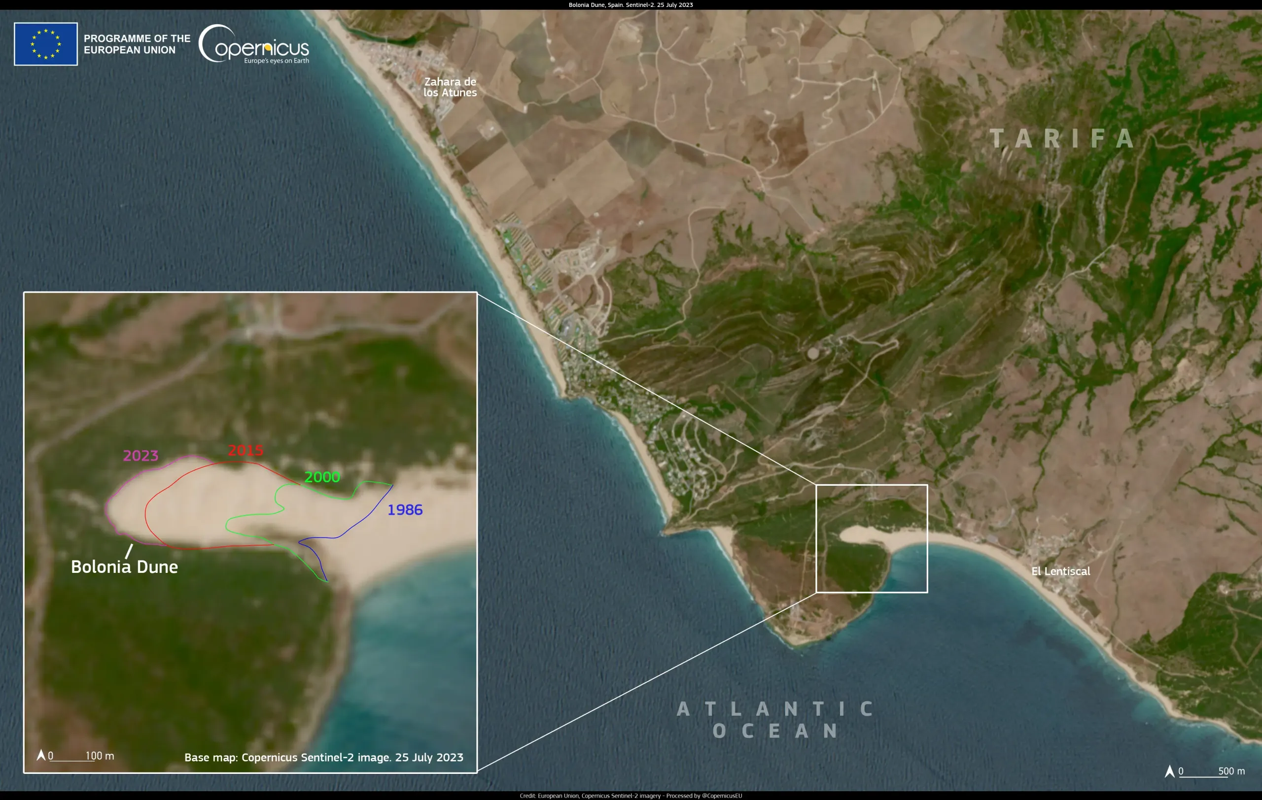 The Growth of the Bolonia Dune in Spain