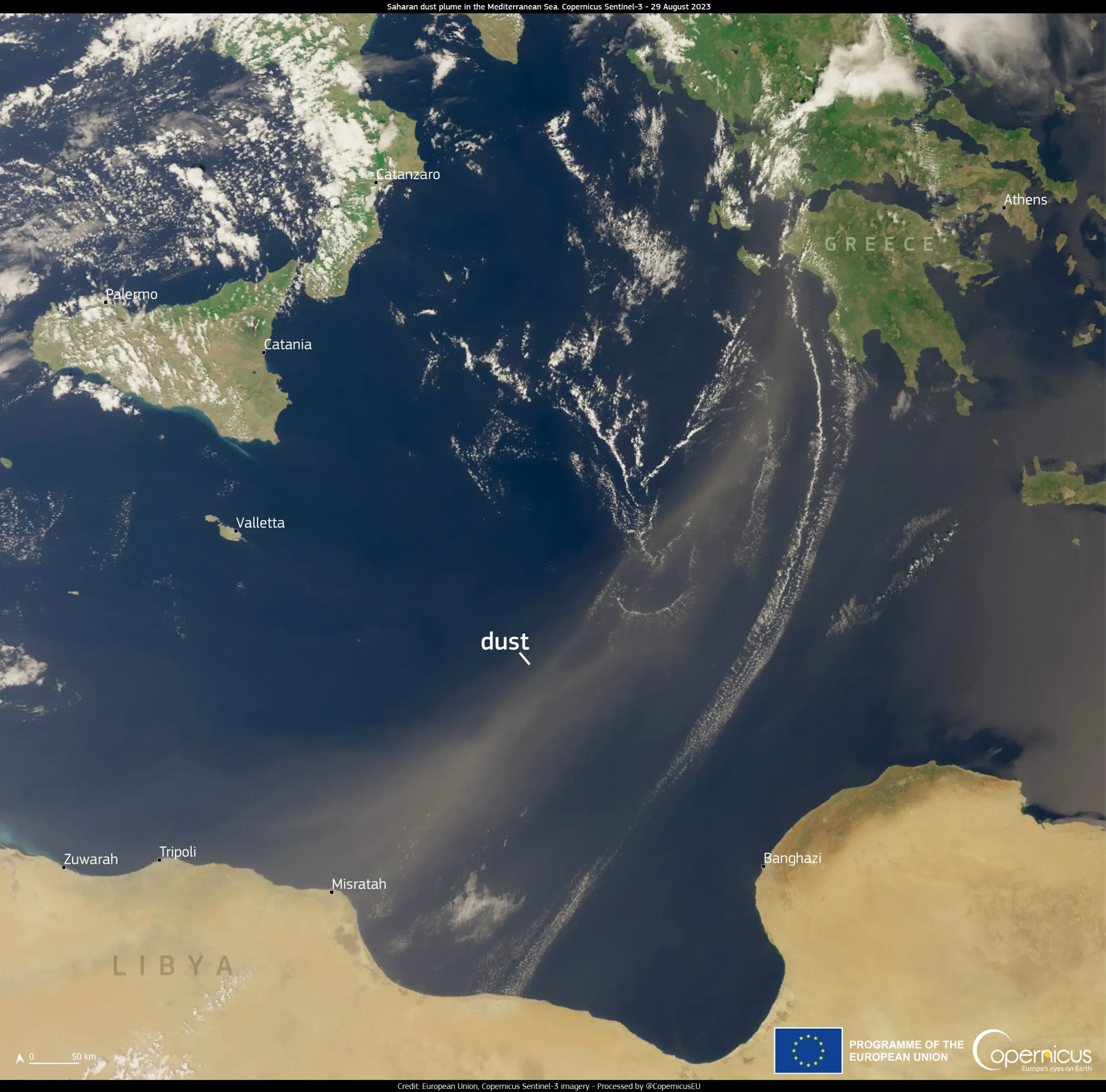 Saharan dust plume reaches Greek coasts