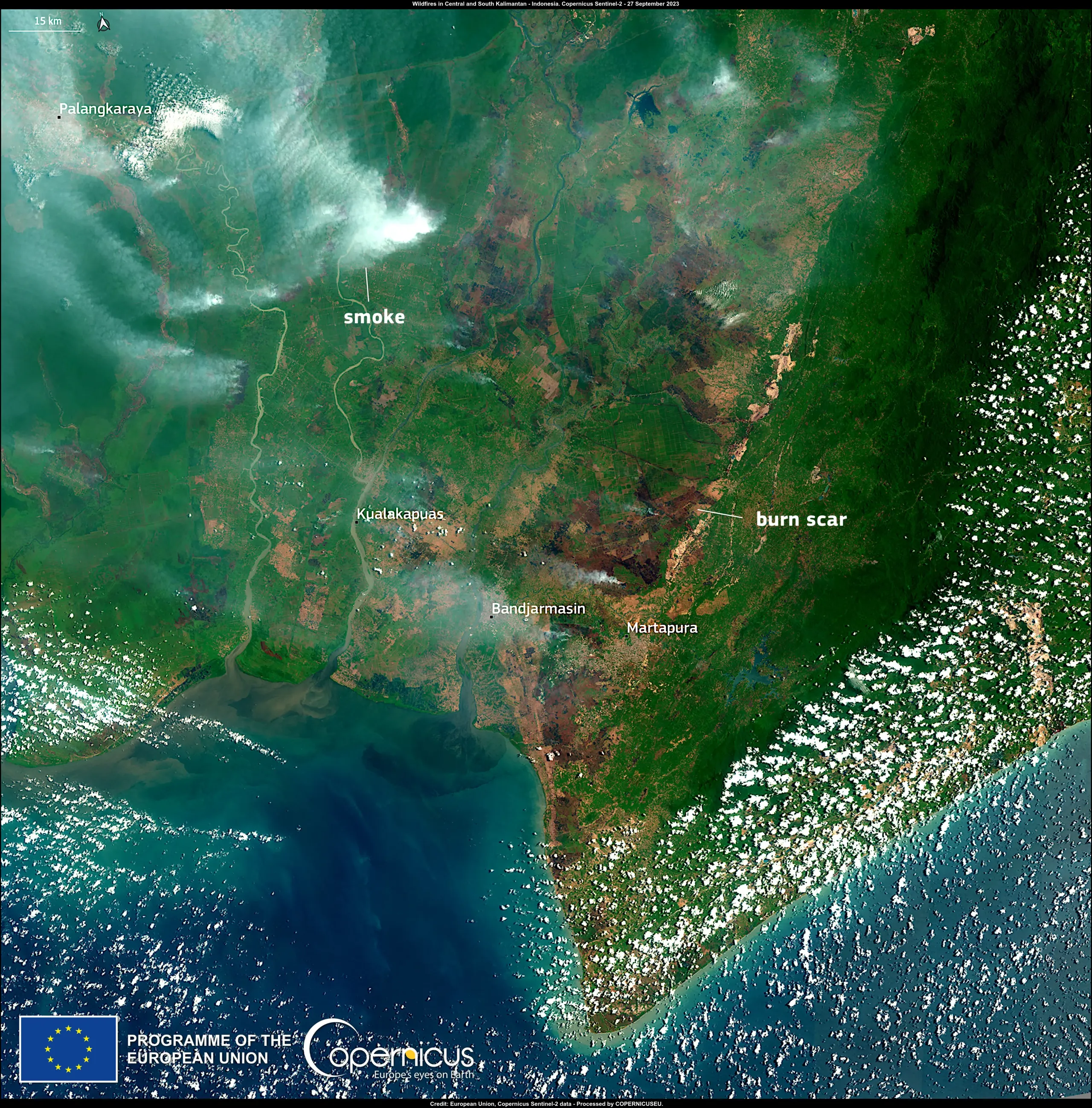 Multiple wildfires burning in Indonesia