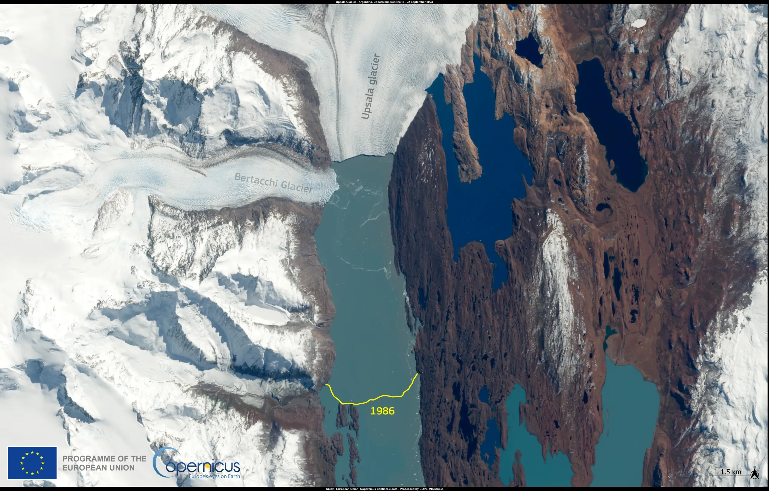 Worrying retreat of the Upsala Glacier