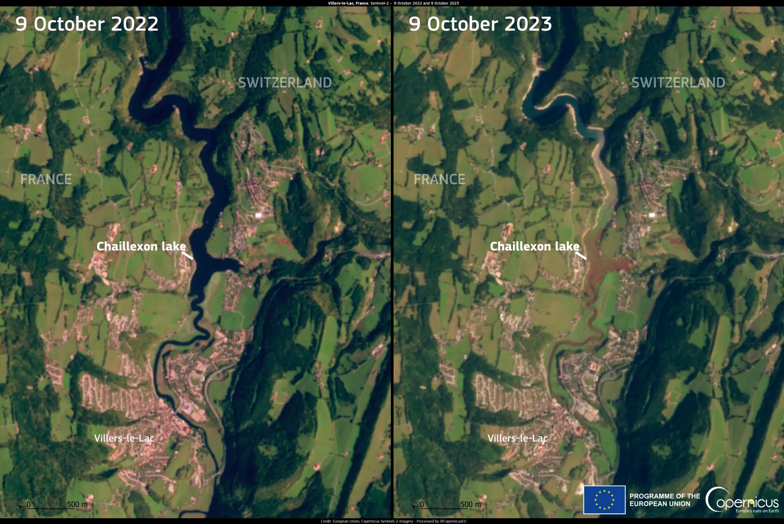 Drought dried up Alpine Chaillexon Lake