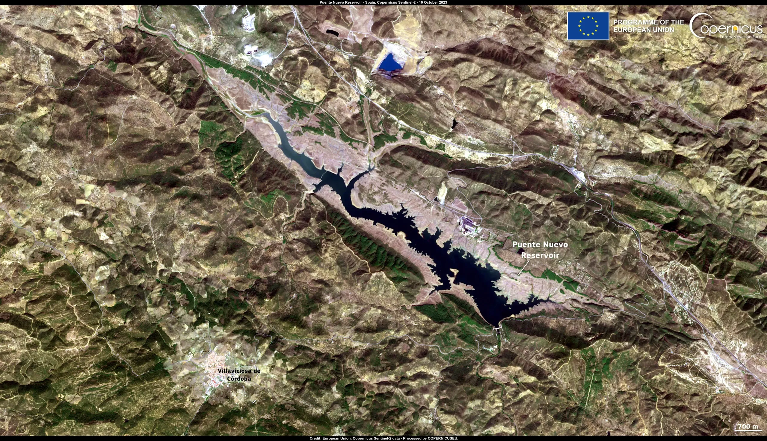 The water levels of Puente Nuevo Reservoir, at worrisome levels
