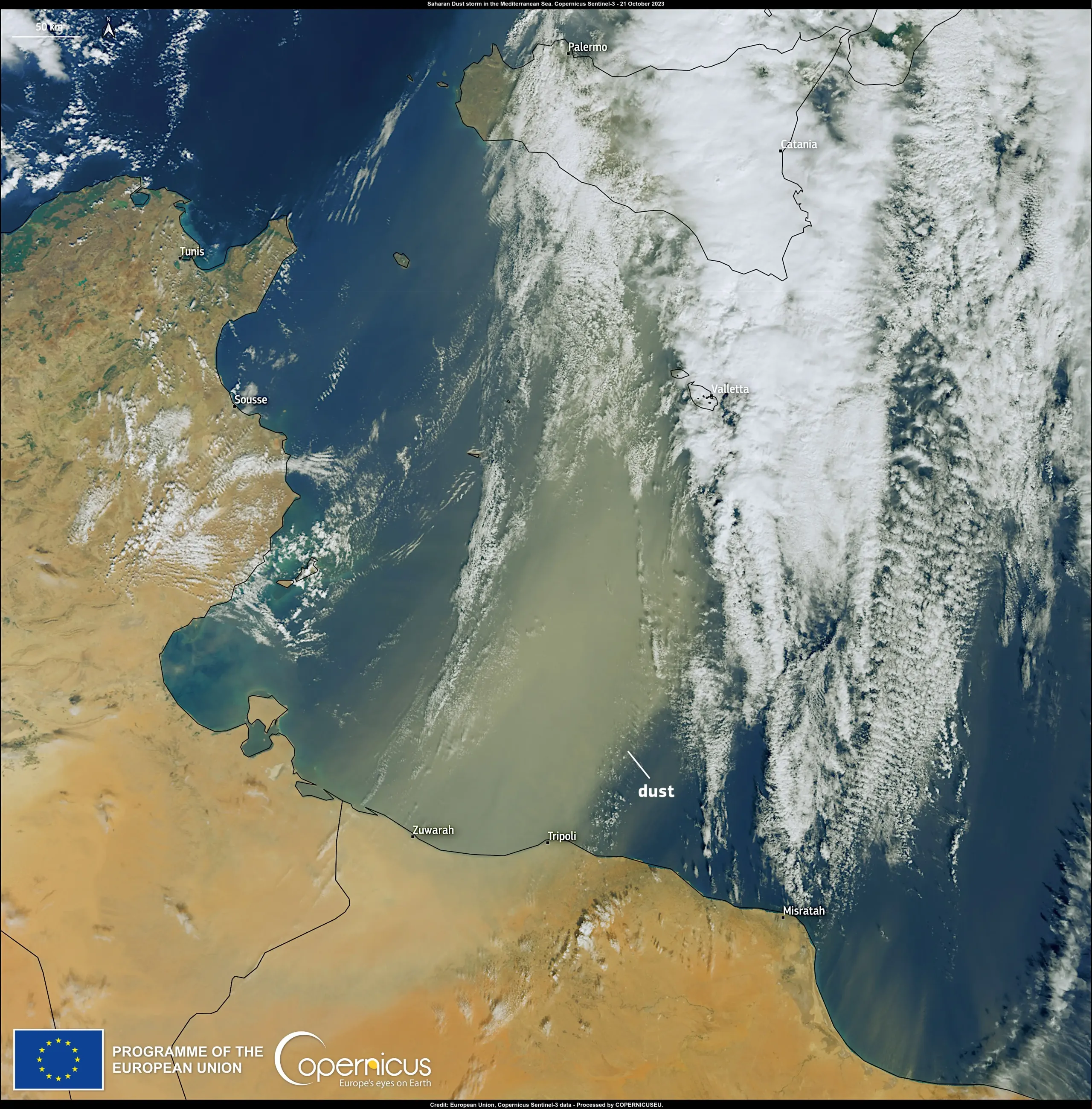 Saharan dust storming across Southeast Europe