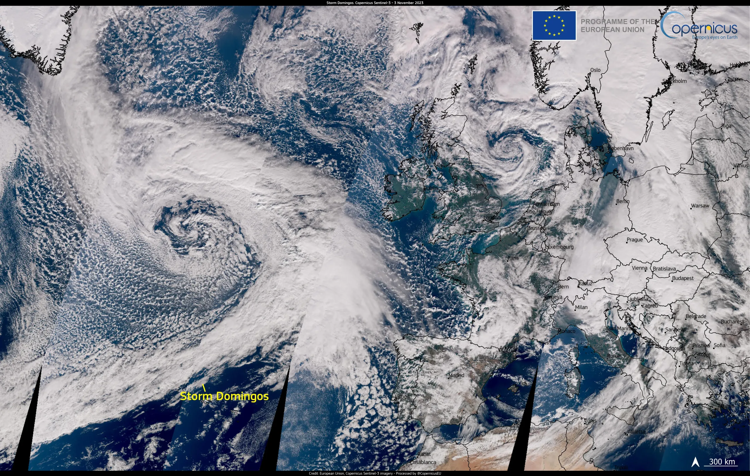Storm Domingos on its way to Western Europe
