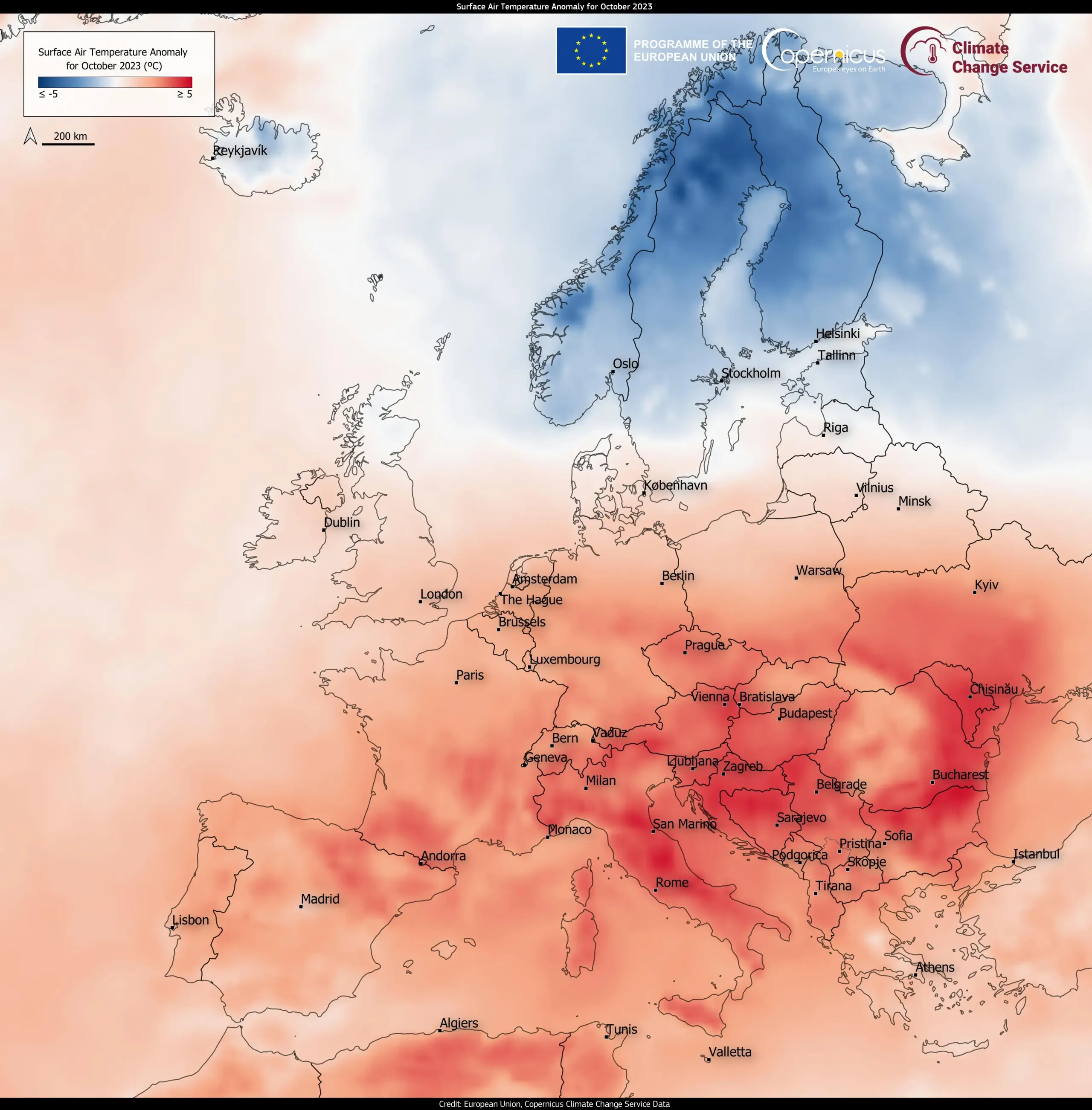 October 2023, the warmest October on record