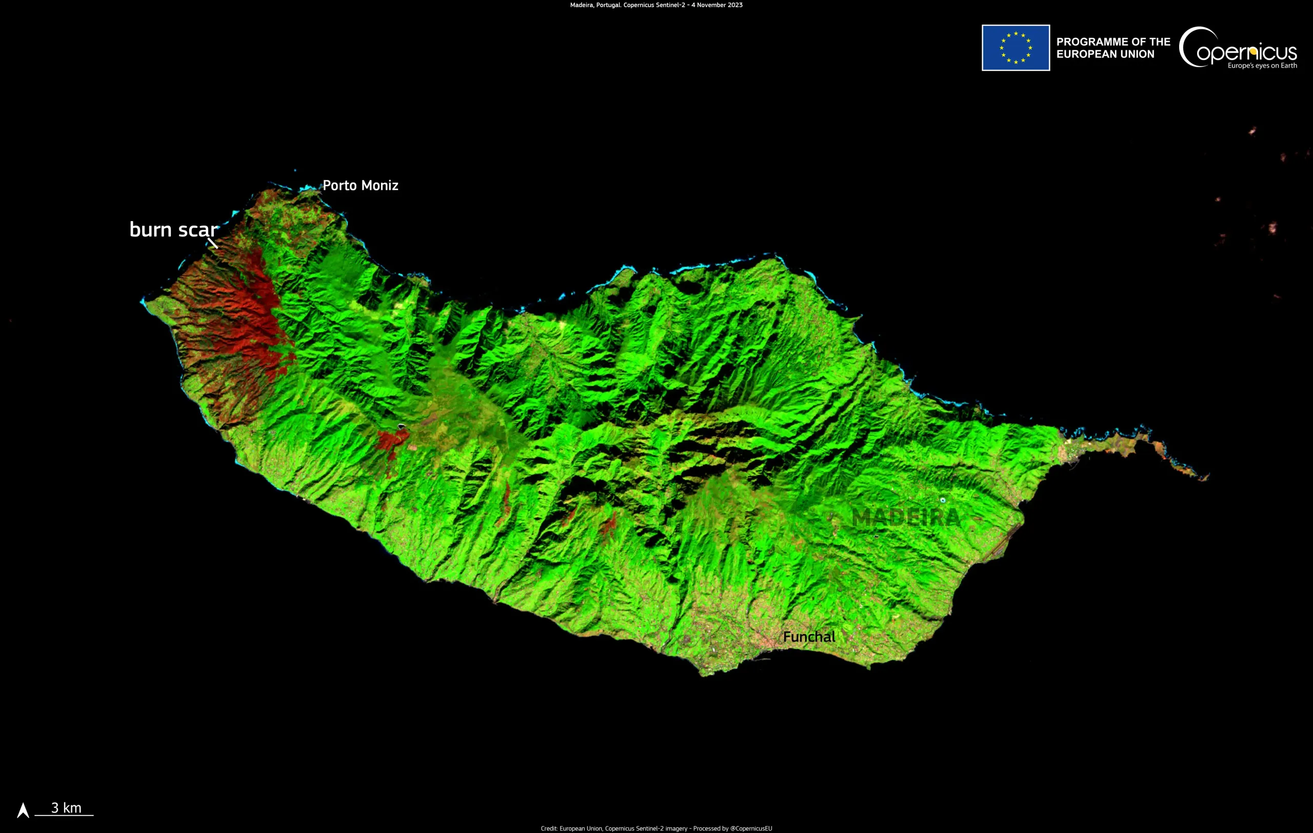 The Portuguese island of Madeira, scarred by wildfire