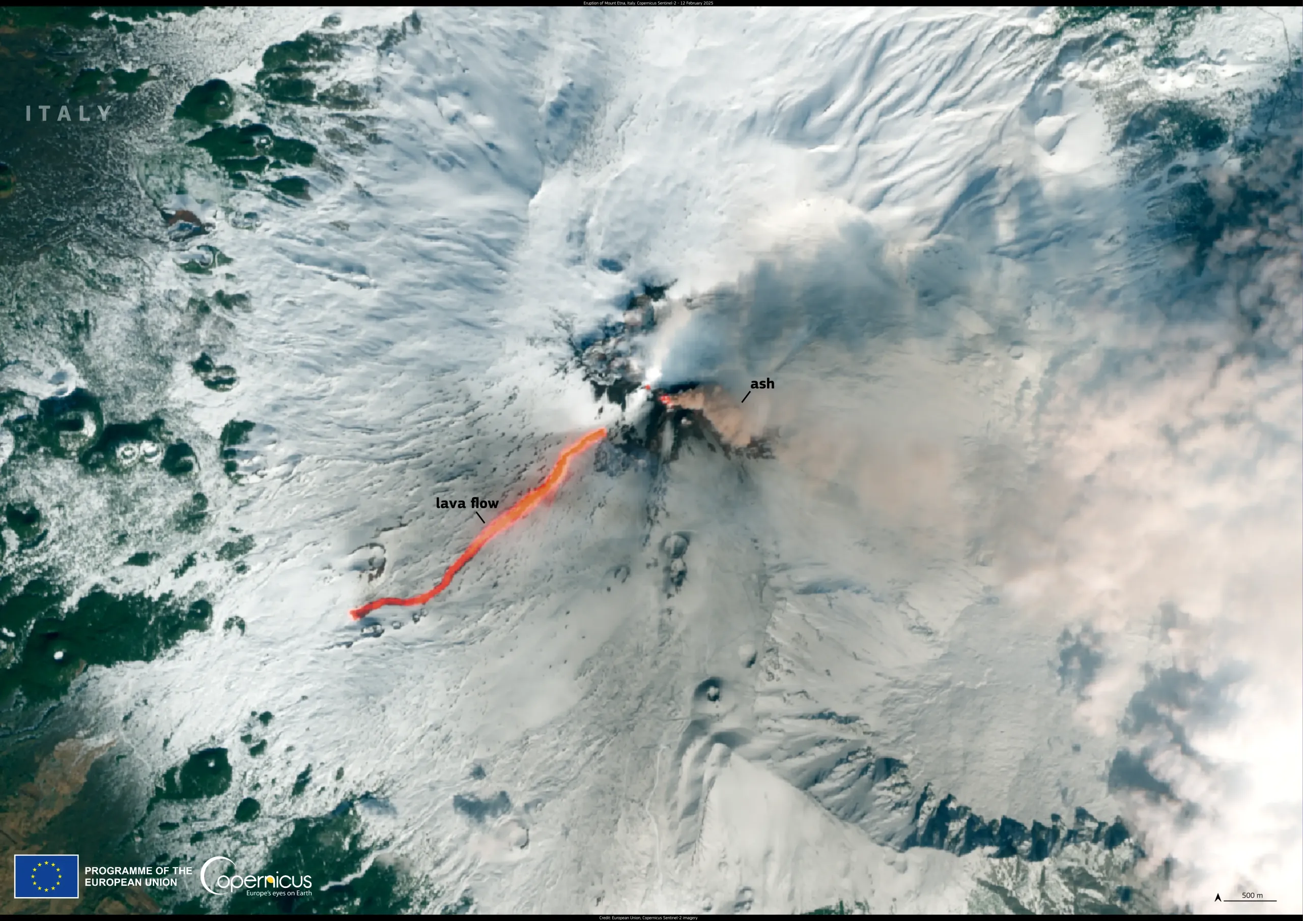 Eruption of Mount Etna, Italy
