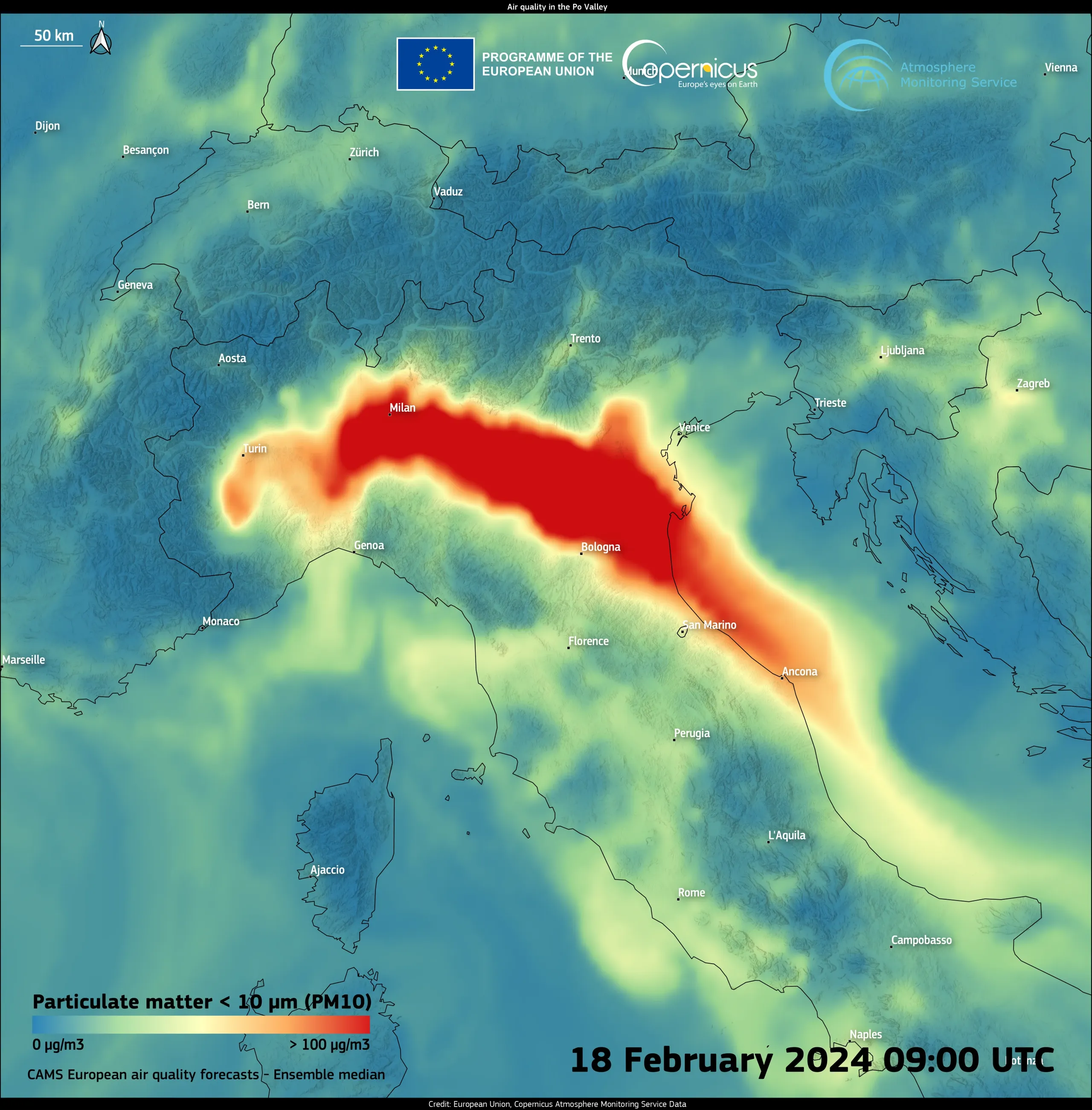 Low air quality in the Po Valley