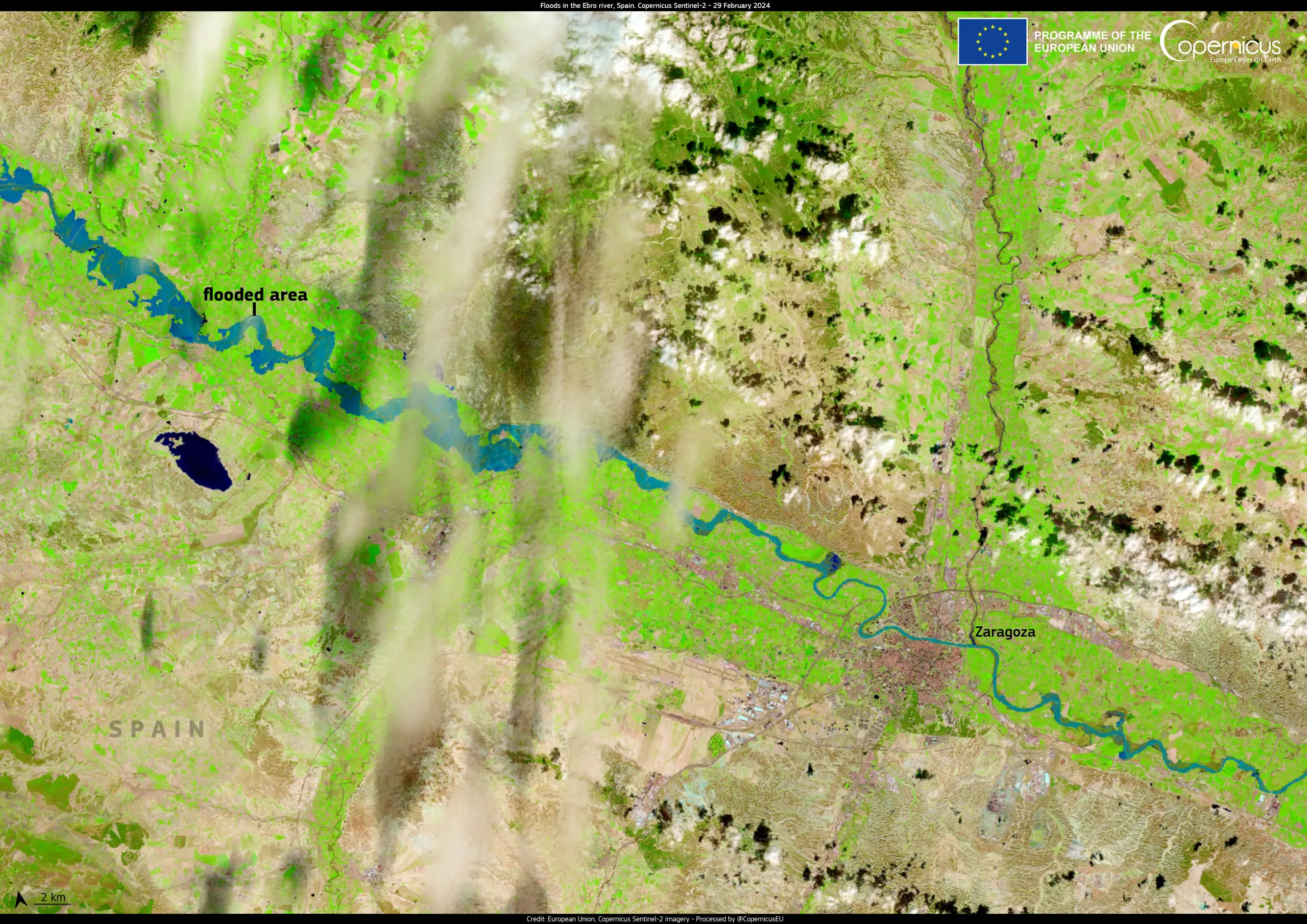 Overflowing of the Ebro River