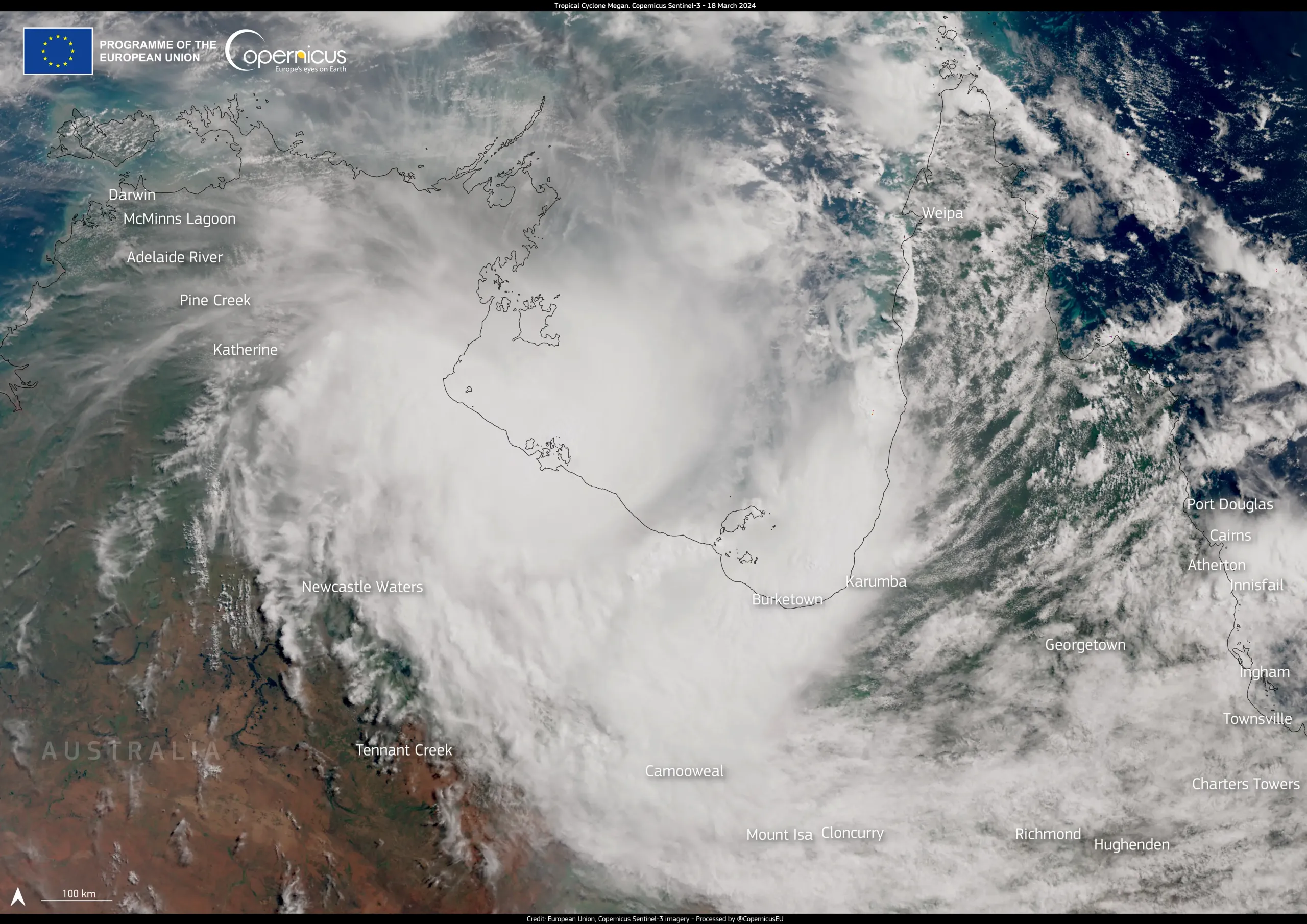 Tropical Cyclone Megan makes landfall in Australia