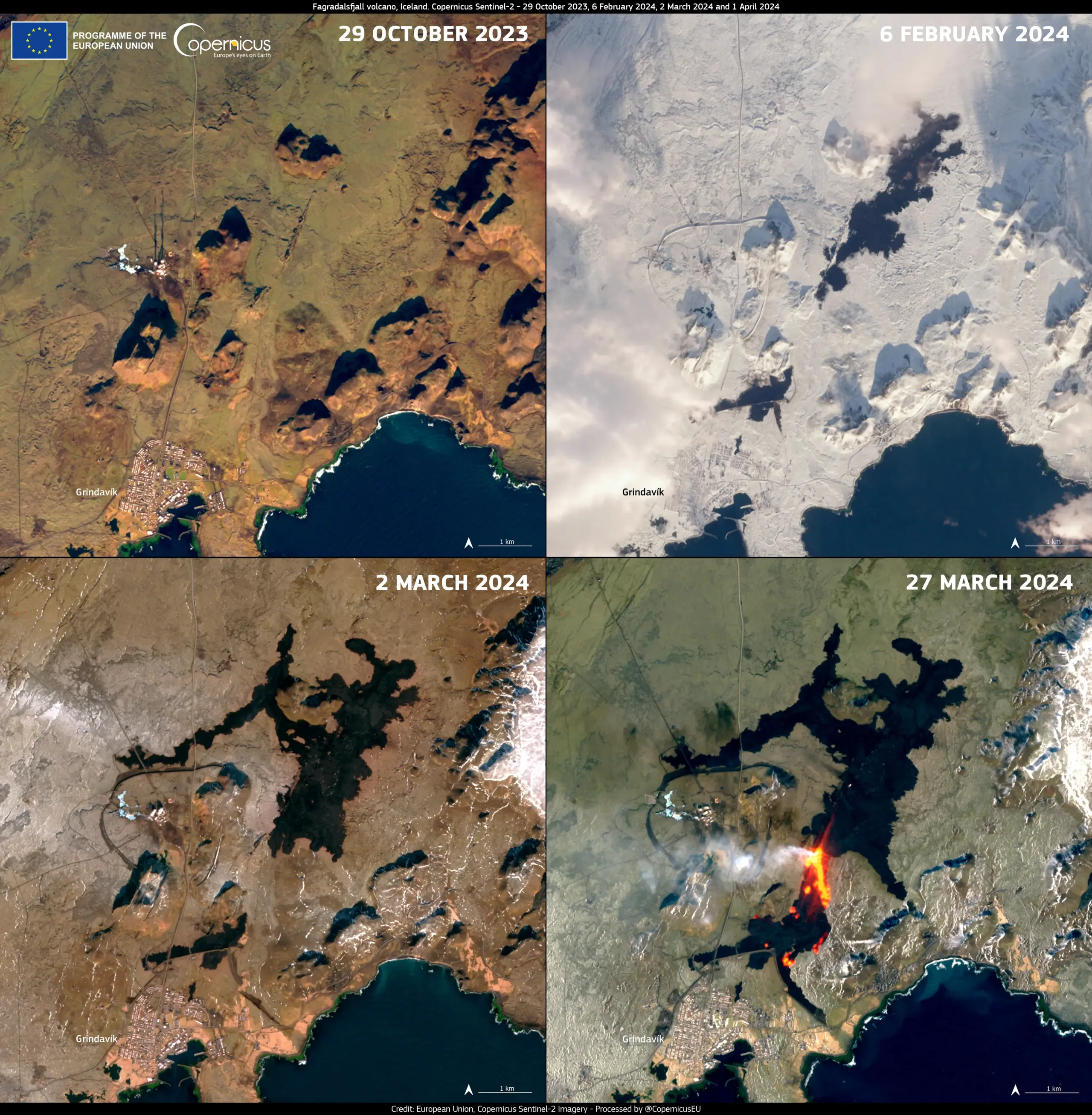 Volcanic activity on the Reykjanes Peninsula in Iceland