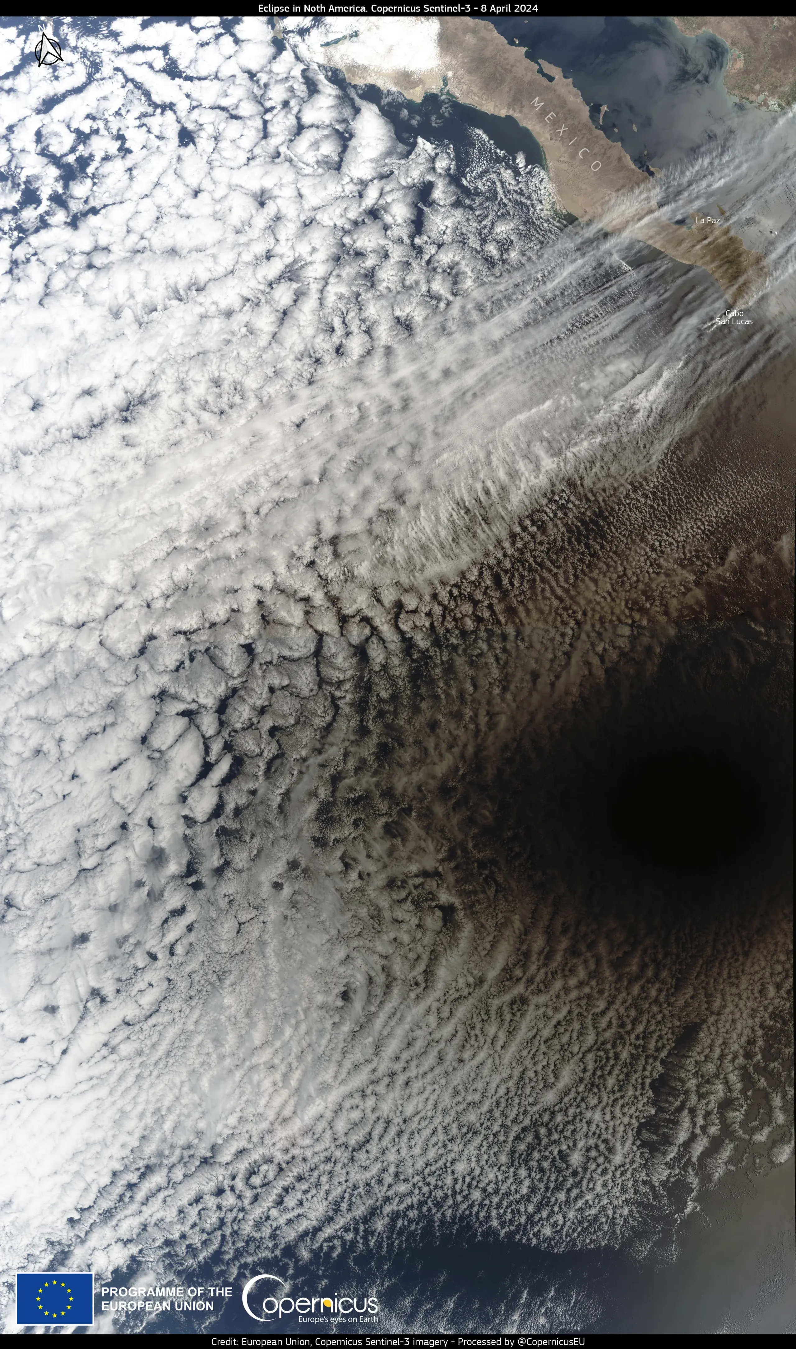 A total solar eclipse over parts of North America