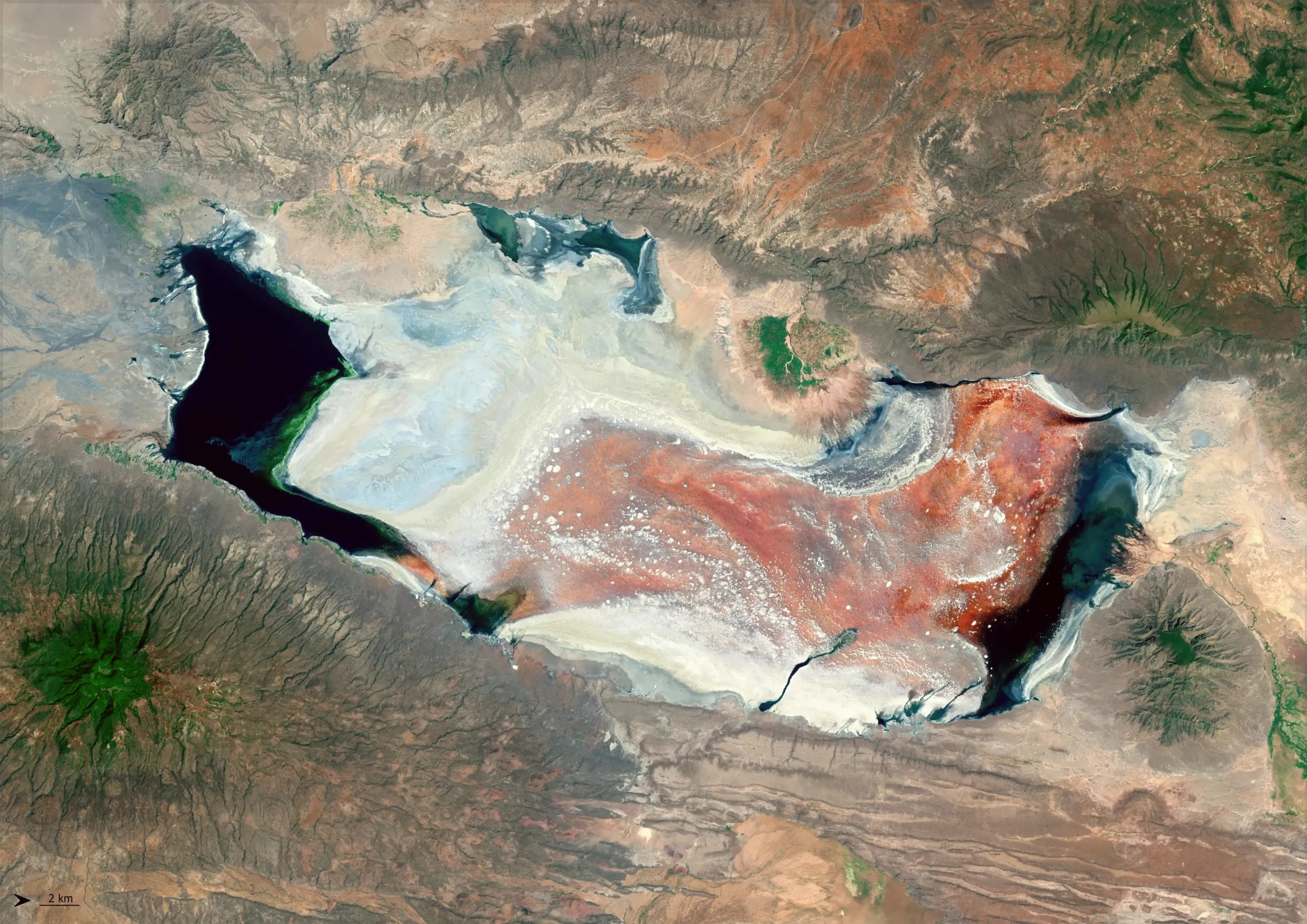 Lake Natron’s vibrant red water