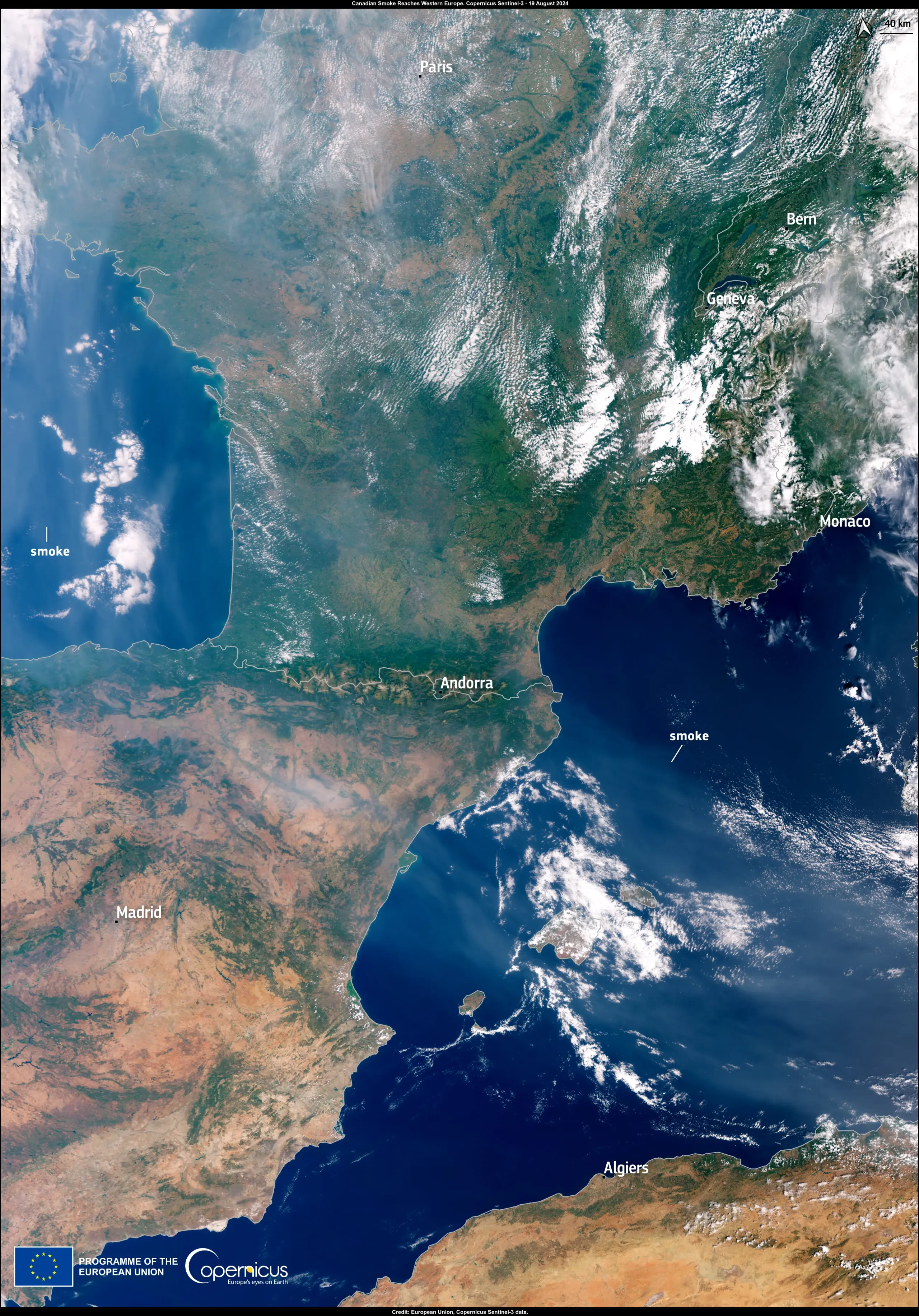 Smoke from Canadian wildfires reaches Western Europe
