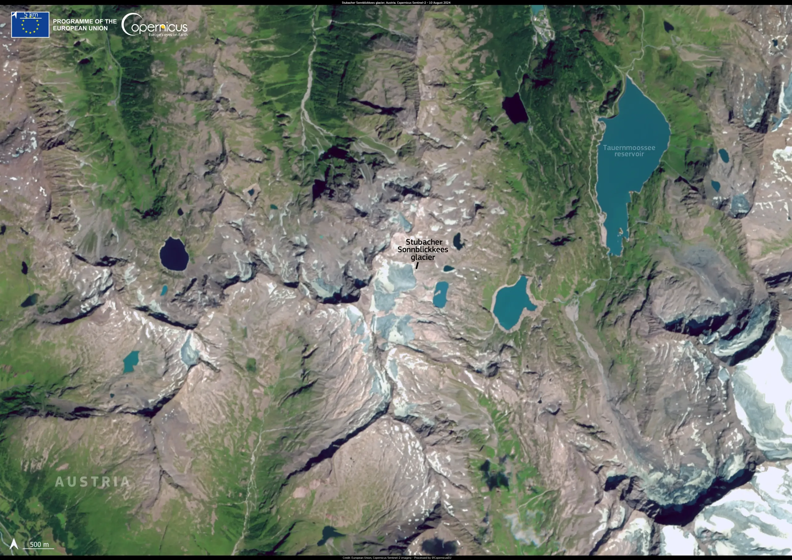 The Stubacher Sonnblickkees Glacier in Austria