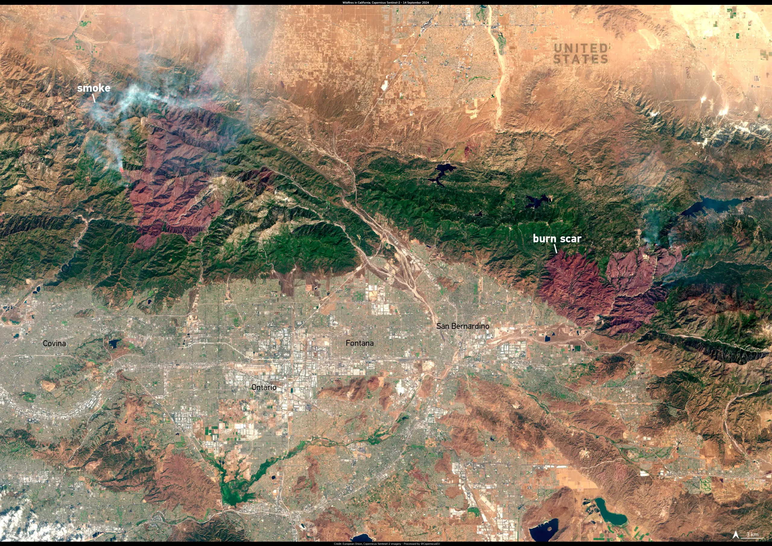 Wildfires blaze in California, USA