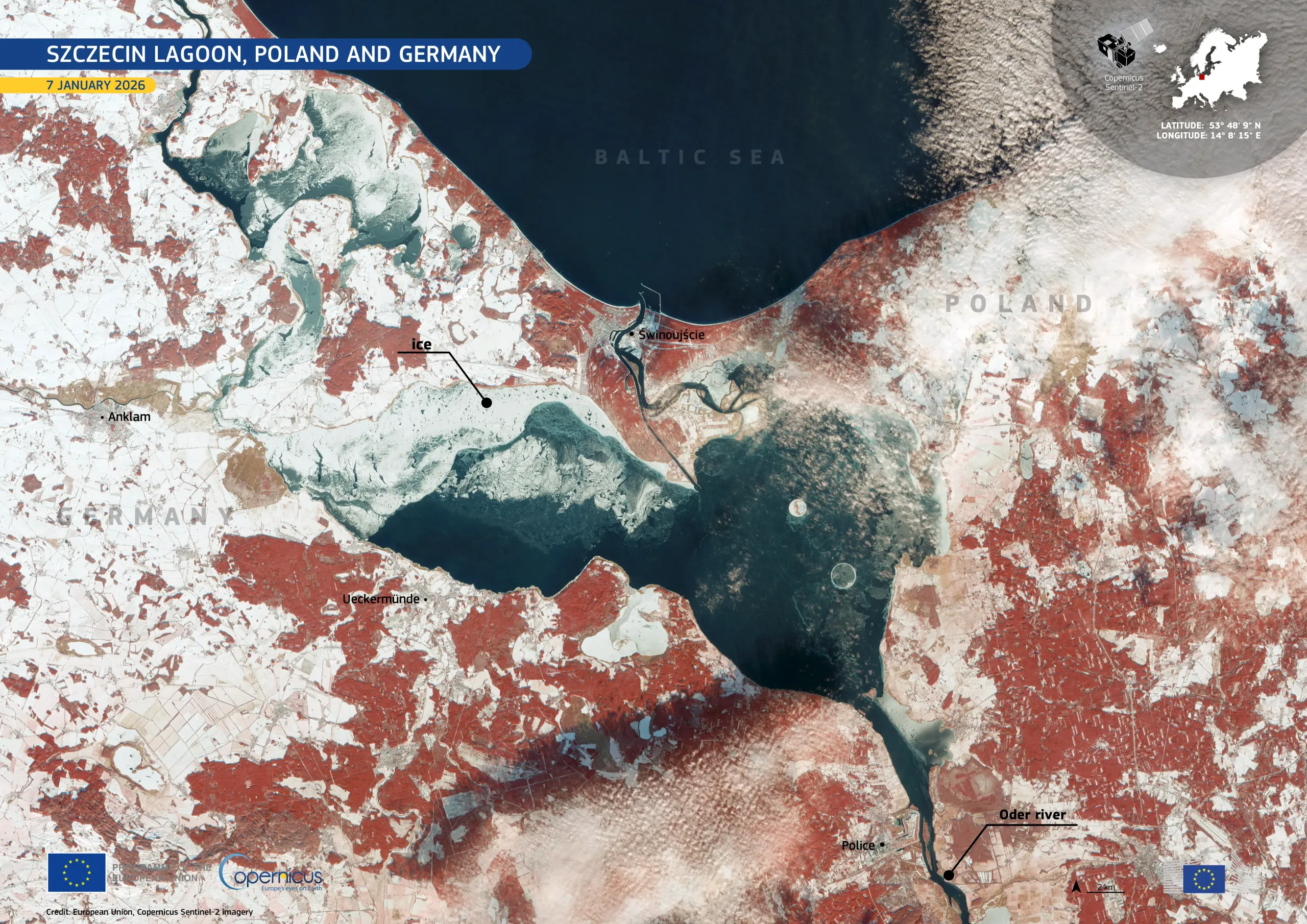 The Szczecin Lagoon at the mouth of the Oder River