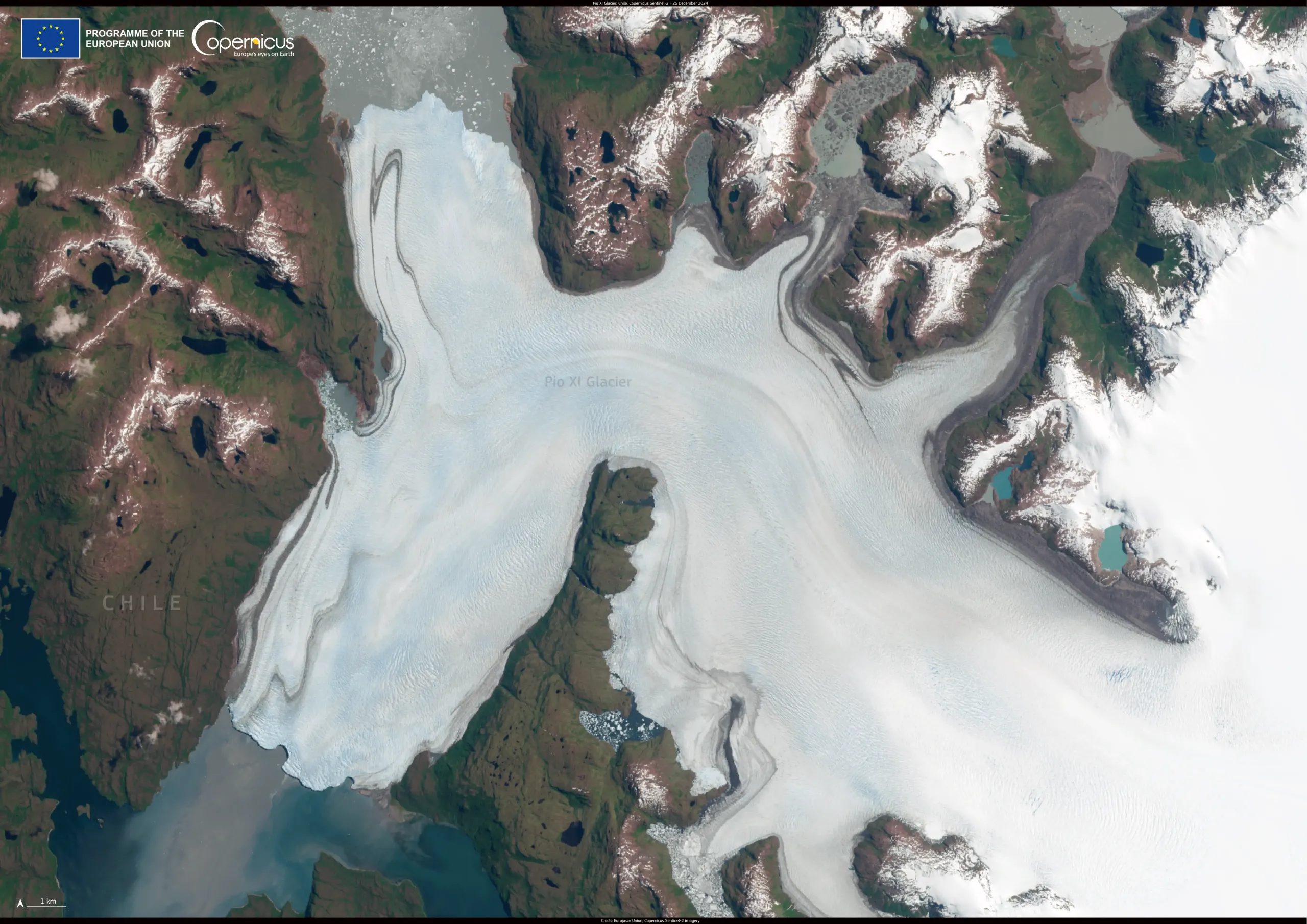 The advancing Pio XI glacier, Chile