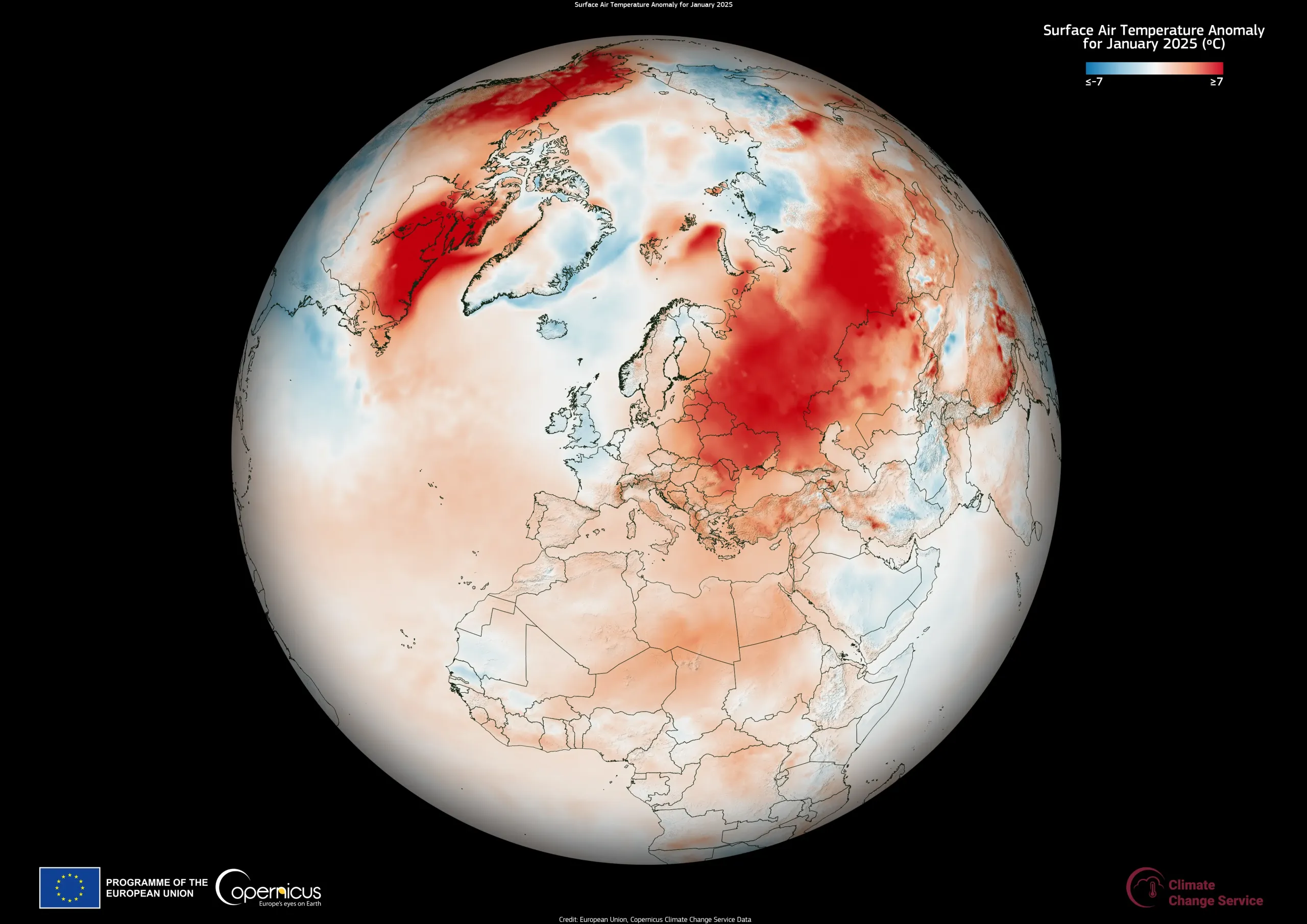 January 2025, the warmest January on record globally