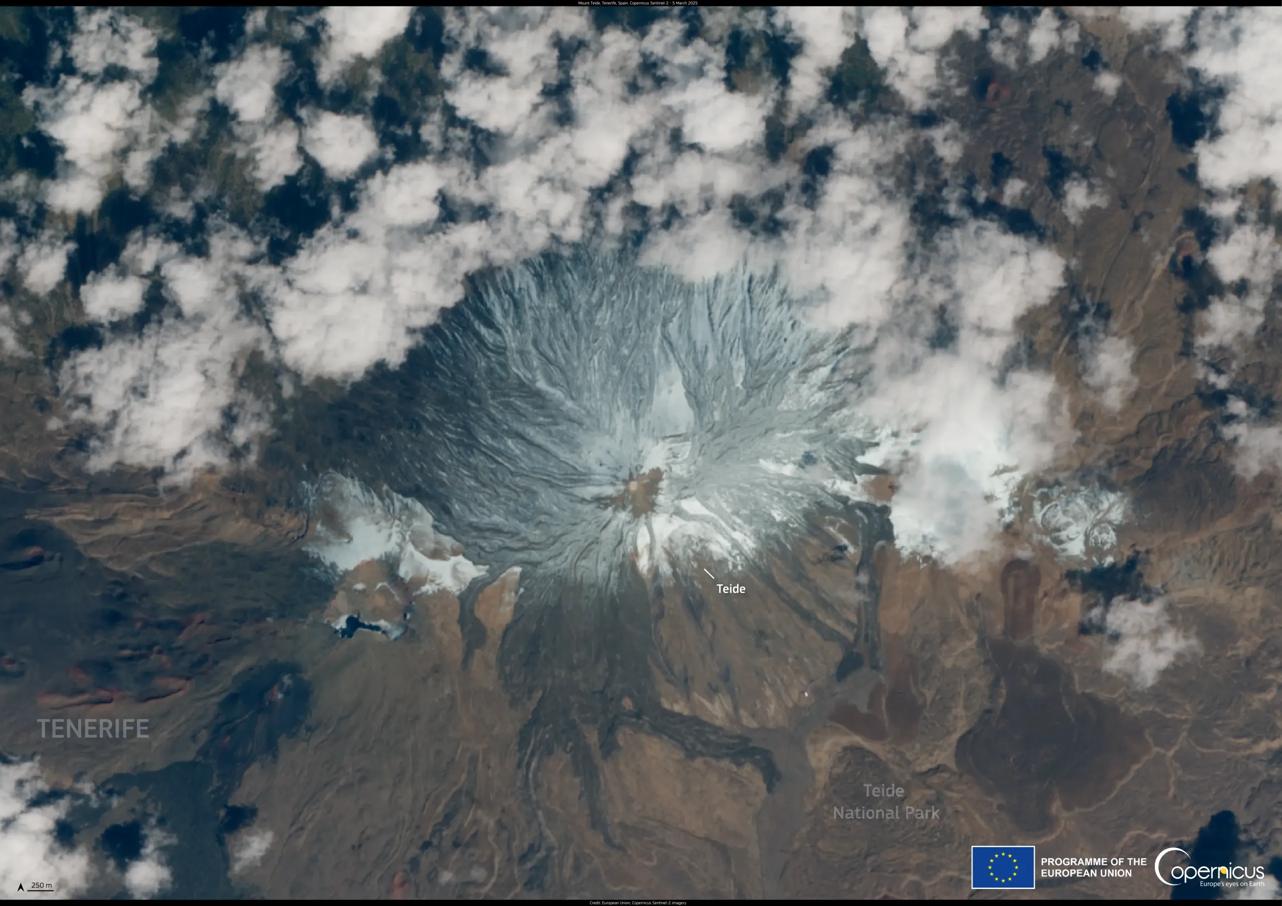 Mount Teide covered in snow