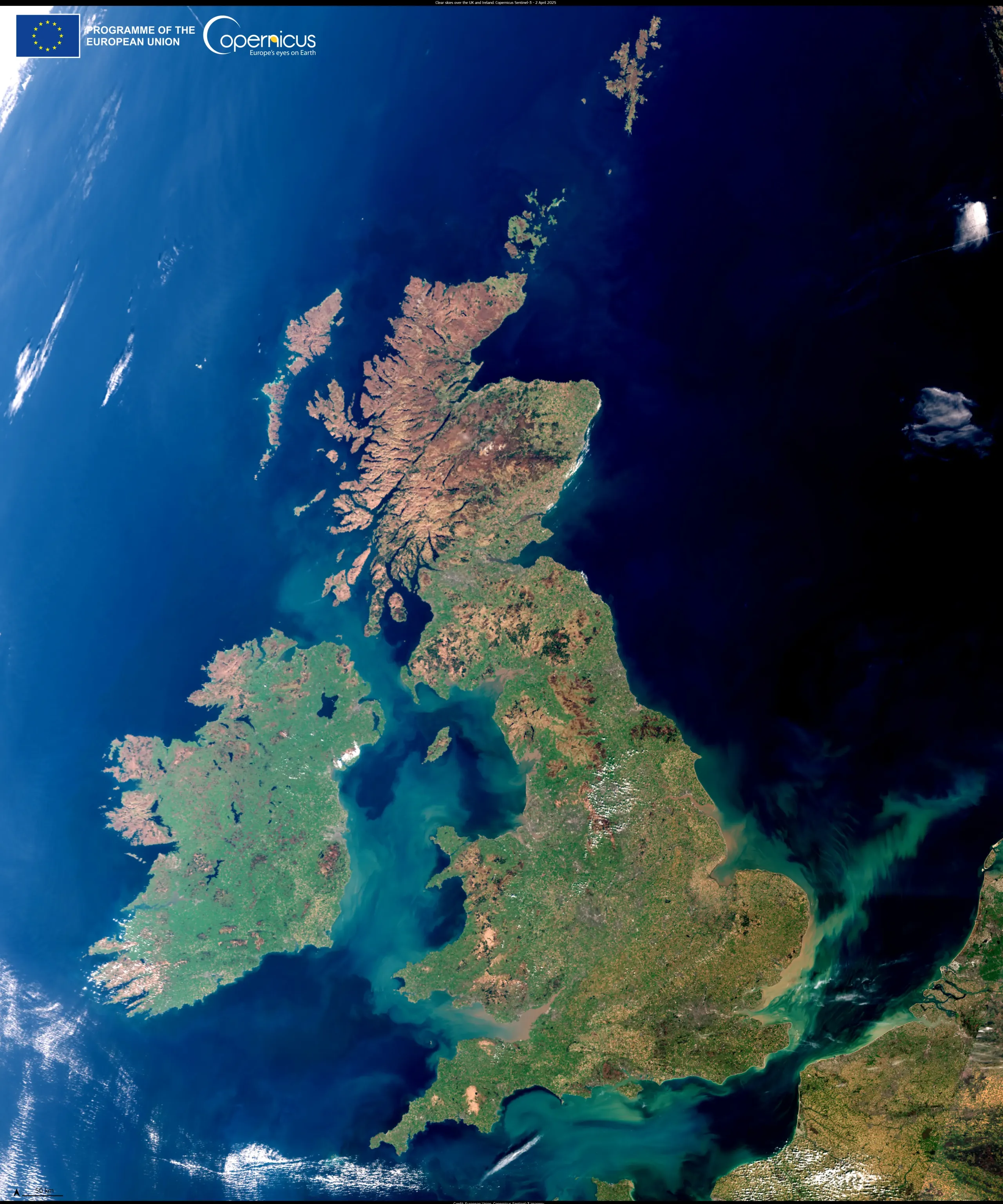 Clear skies over the UK and Ireland