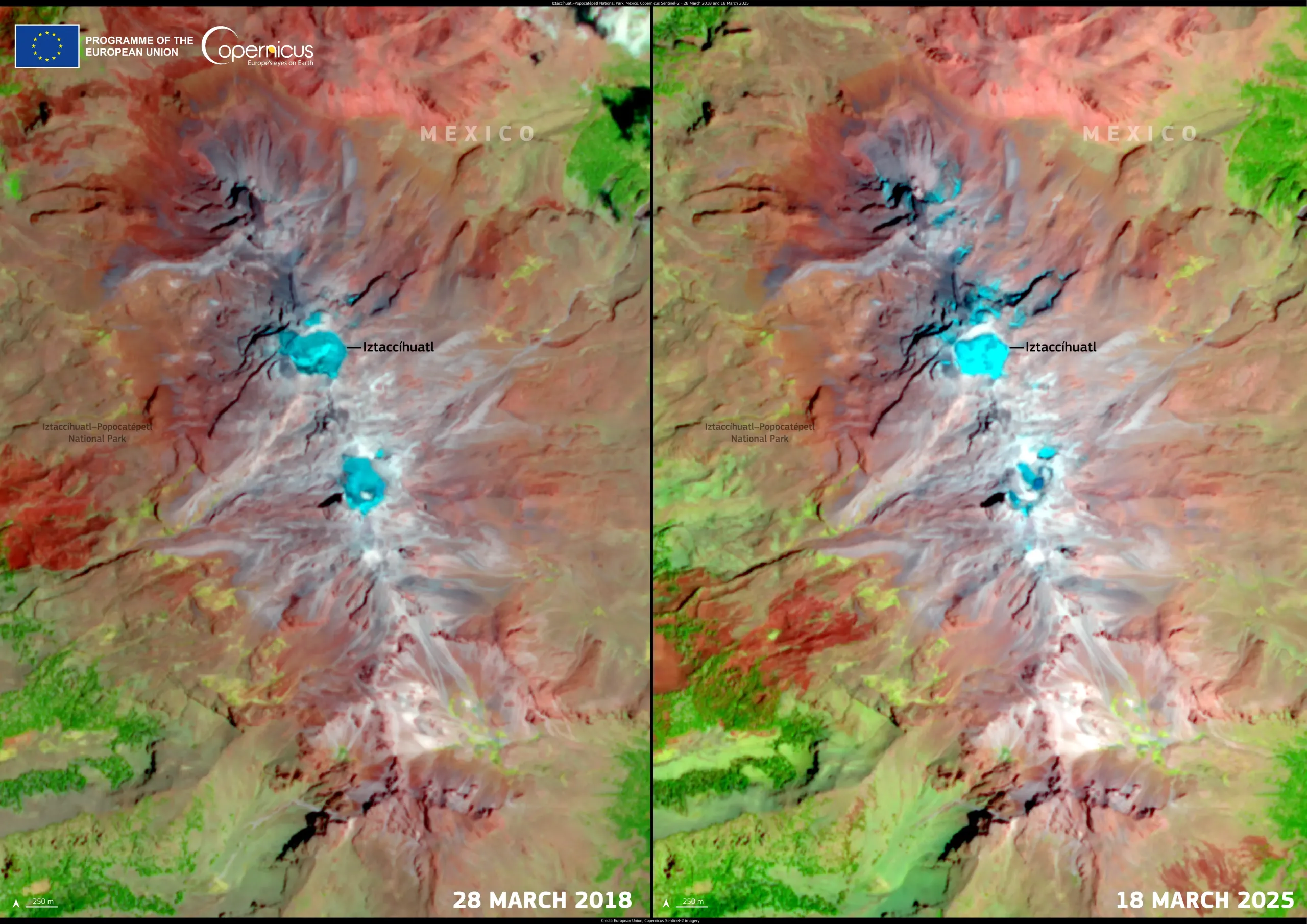 Retreating glaciers in Mexico