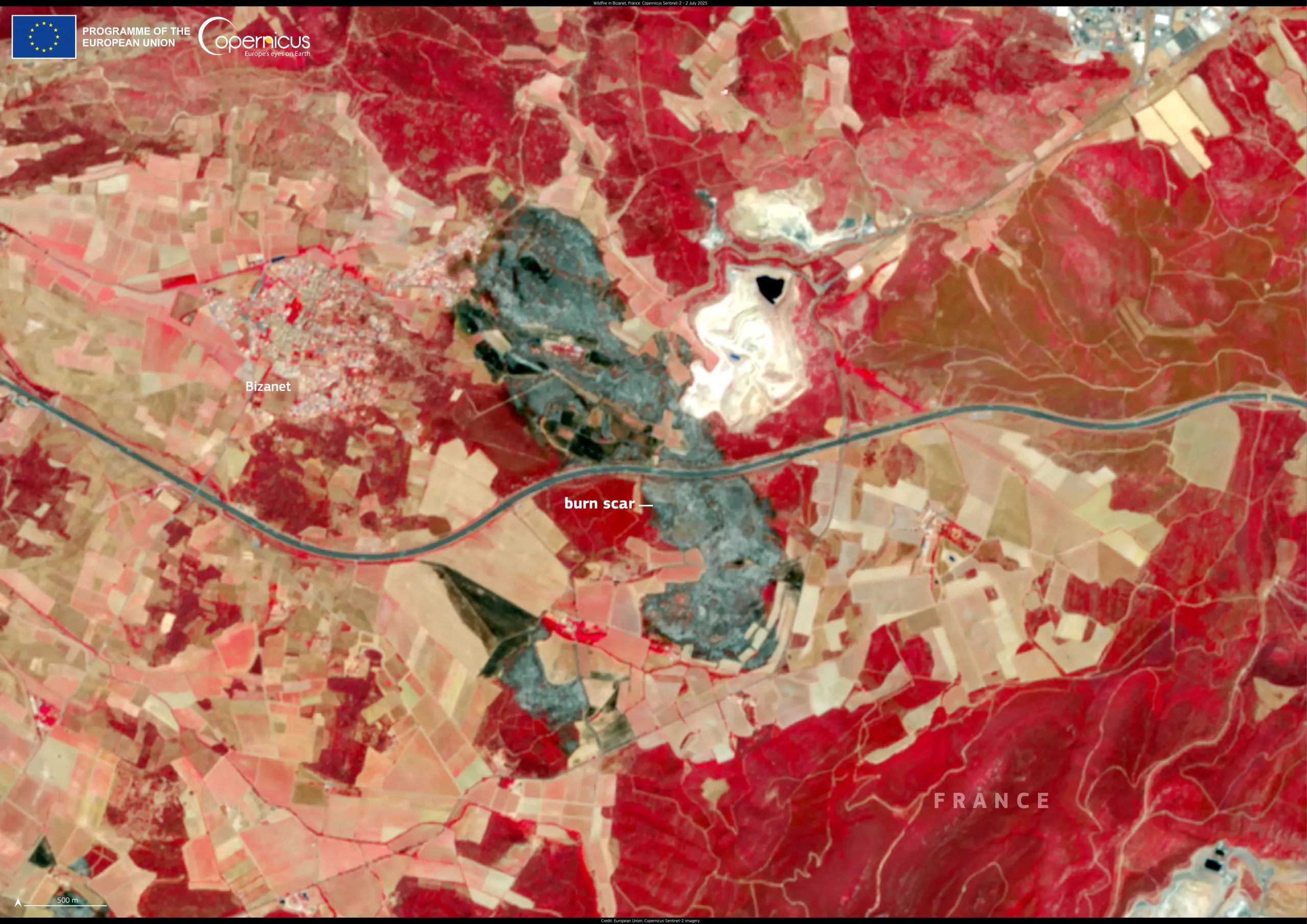 Wildfire near Bizanet, France