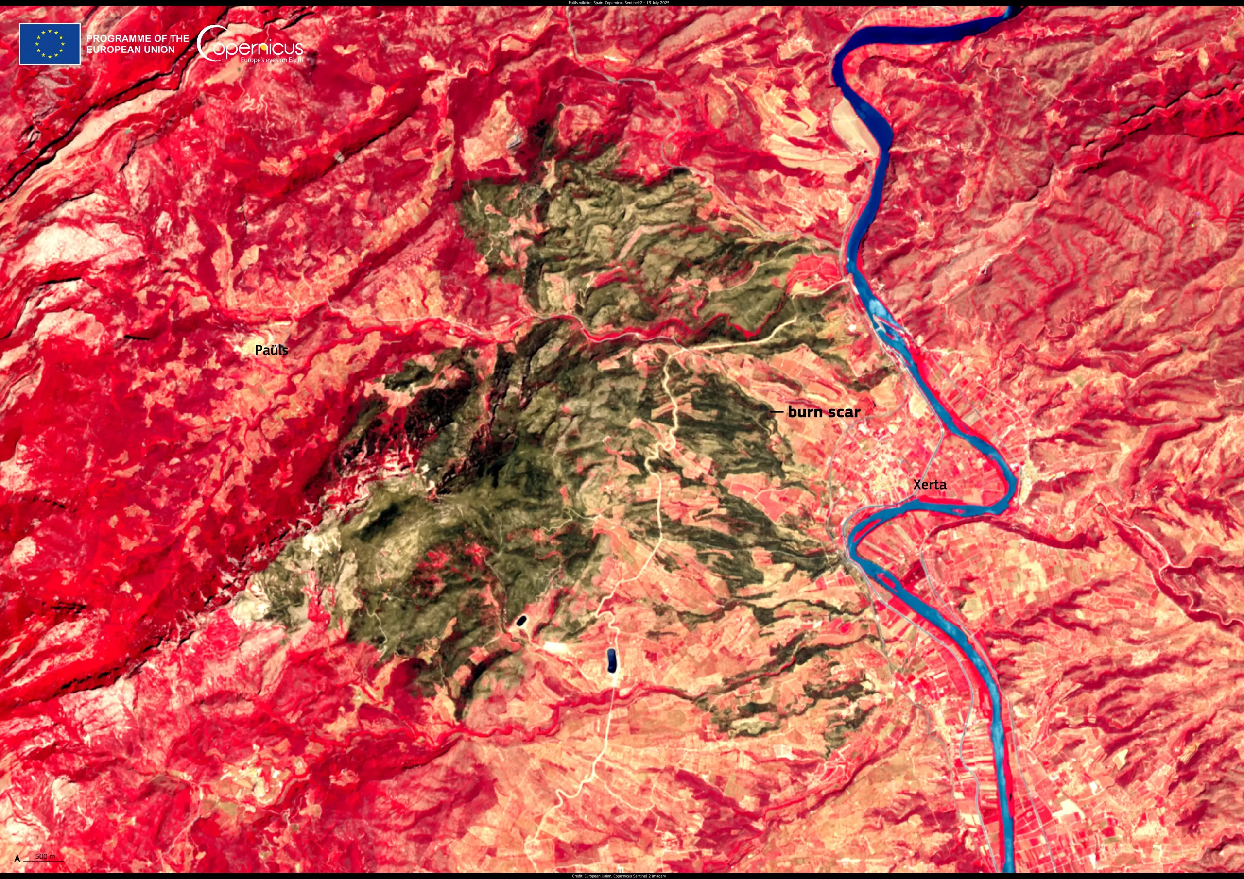 The Paüls fire, Tarragona, Spain