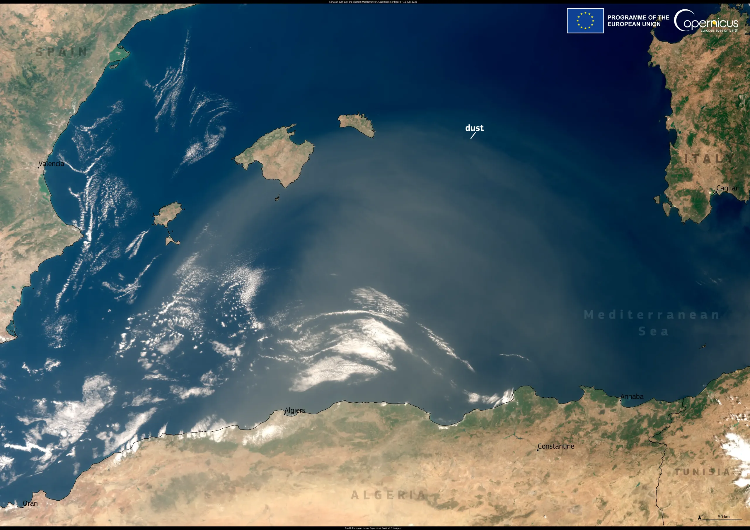 Saharan dust over the Western Mediterranean