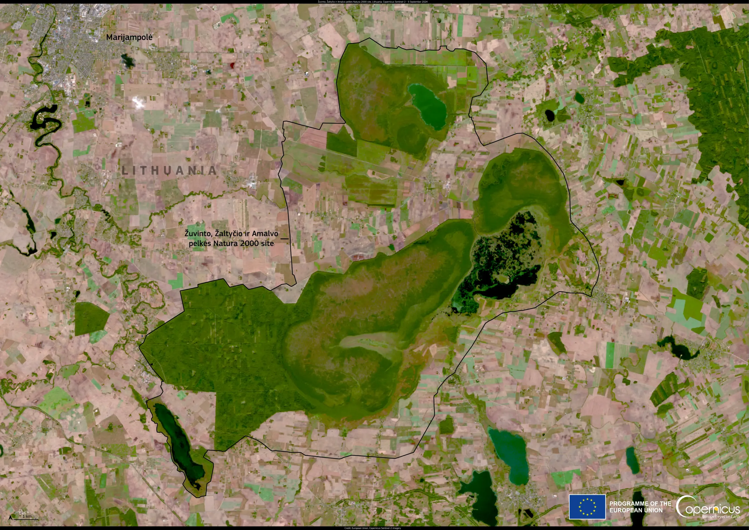 The Žuvinto, Žaltycio ir Amalvo pelkes wetland areas, Lithuania