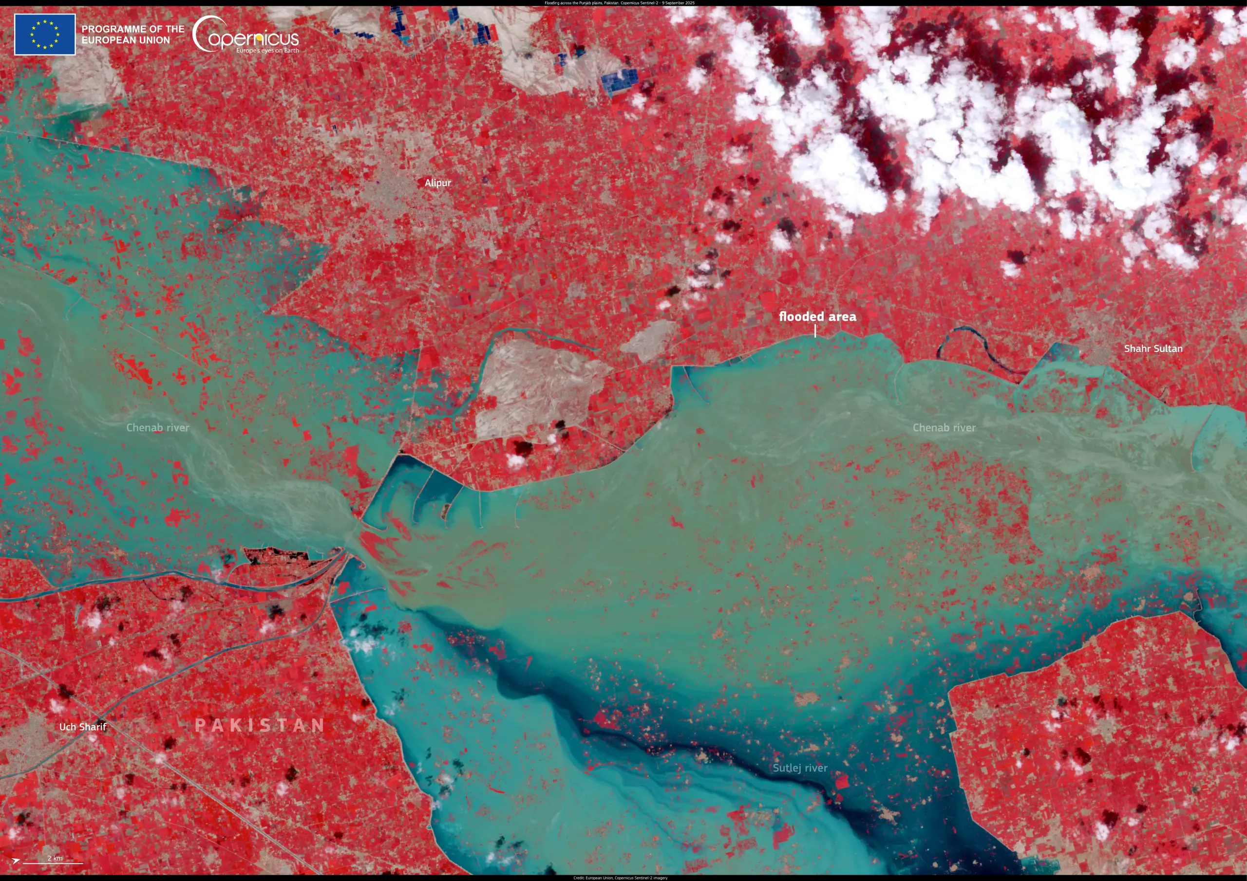 Flooding across the Punjab plains, Pakistan