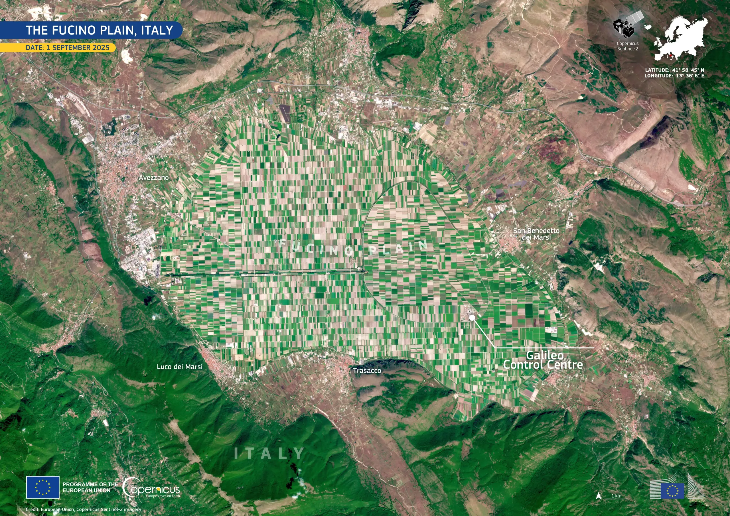 Agricultural mosaic of the Fucino Plain, Italy