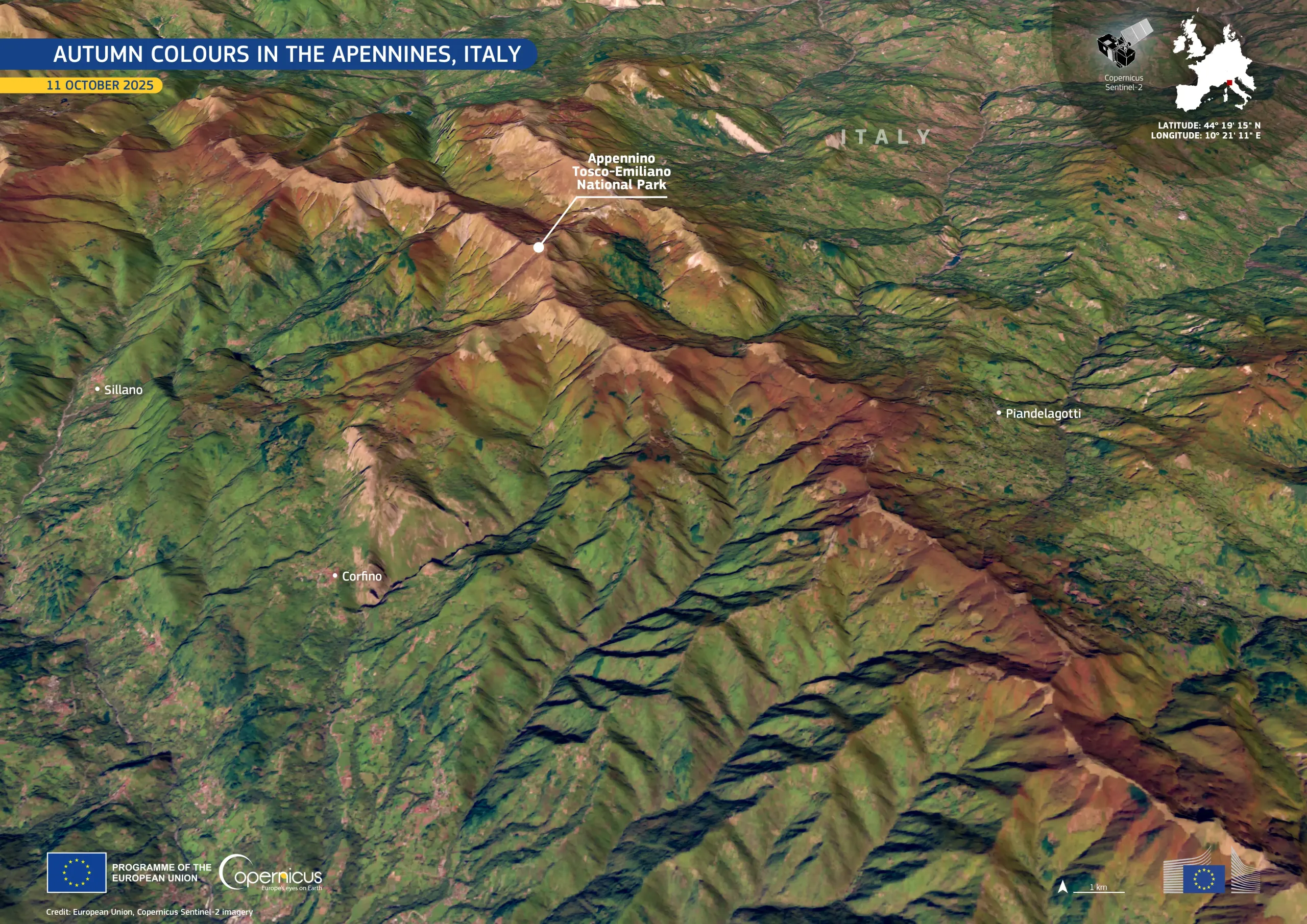 Autumn colours in the Apennines, Italy