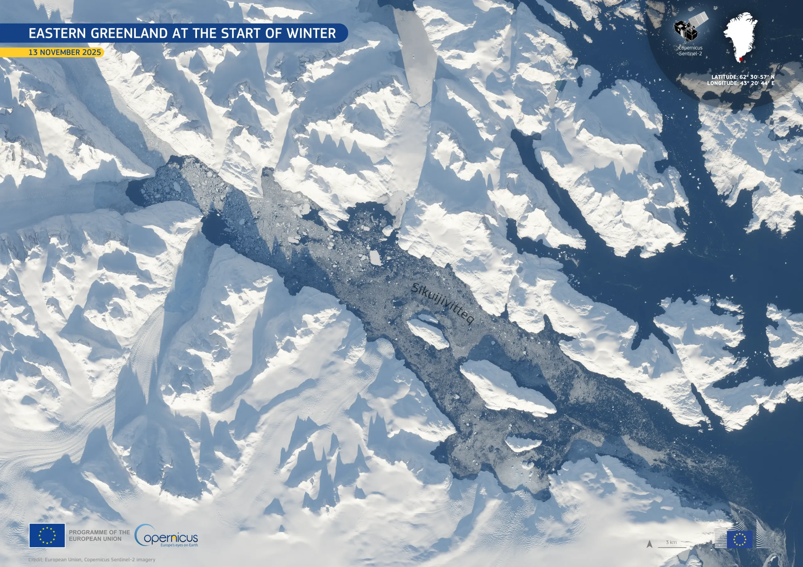 Eastern Greenland at the start of winter