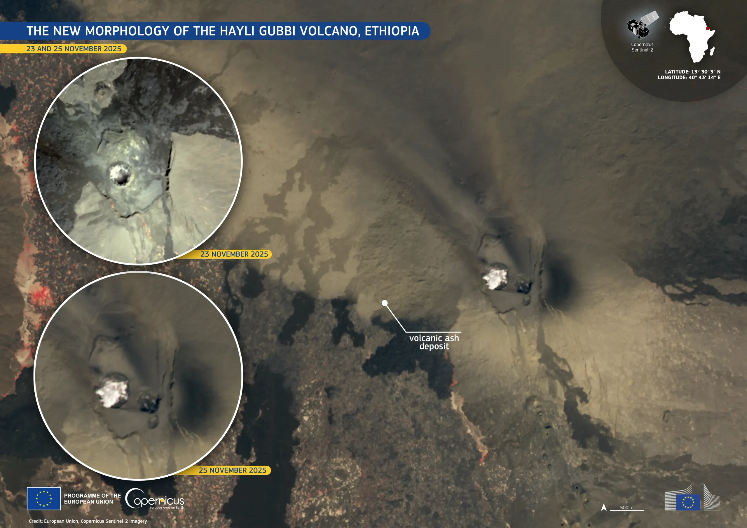 The new morphology of the Hayli Gubbi volcano