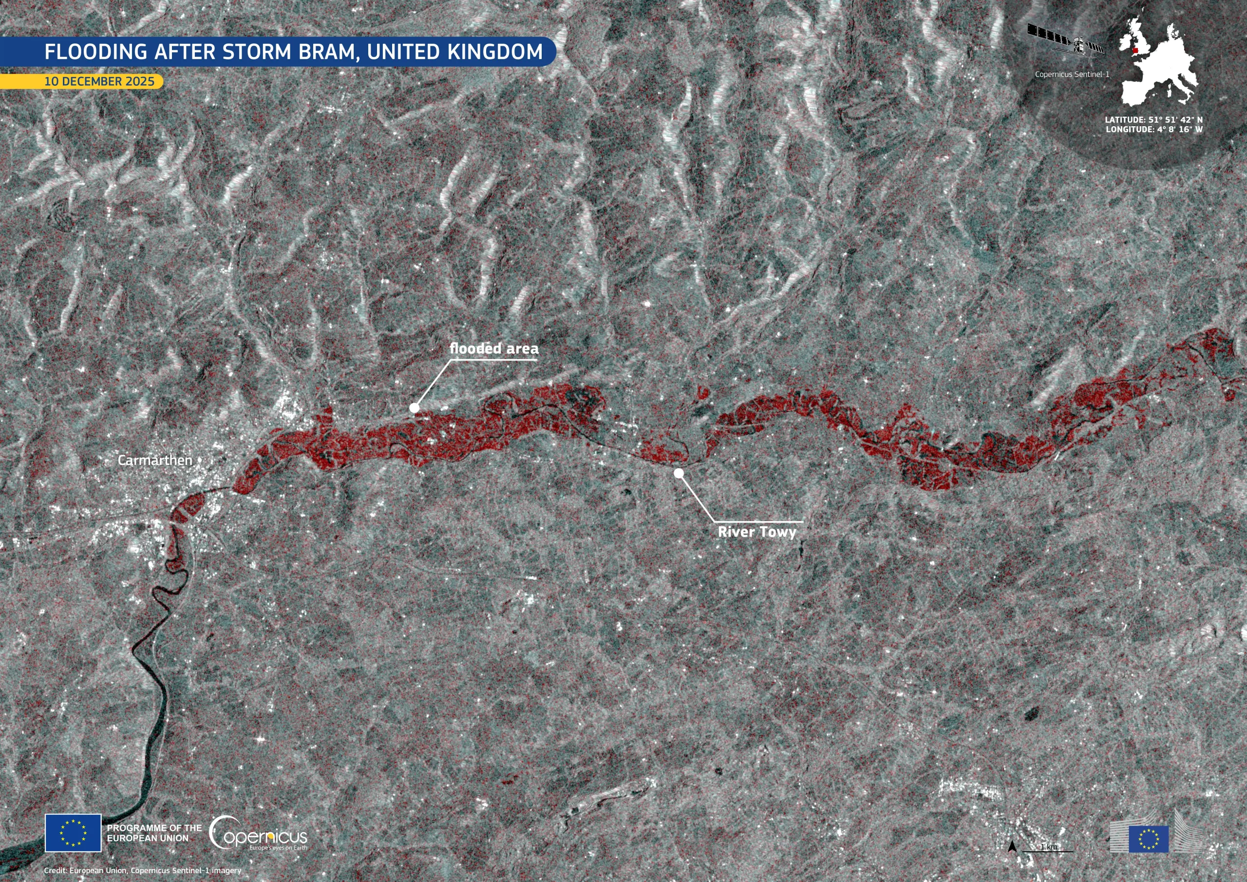 Flooding after Storm Bram, United Kingdom