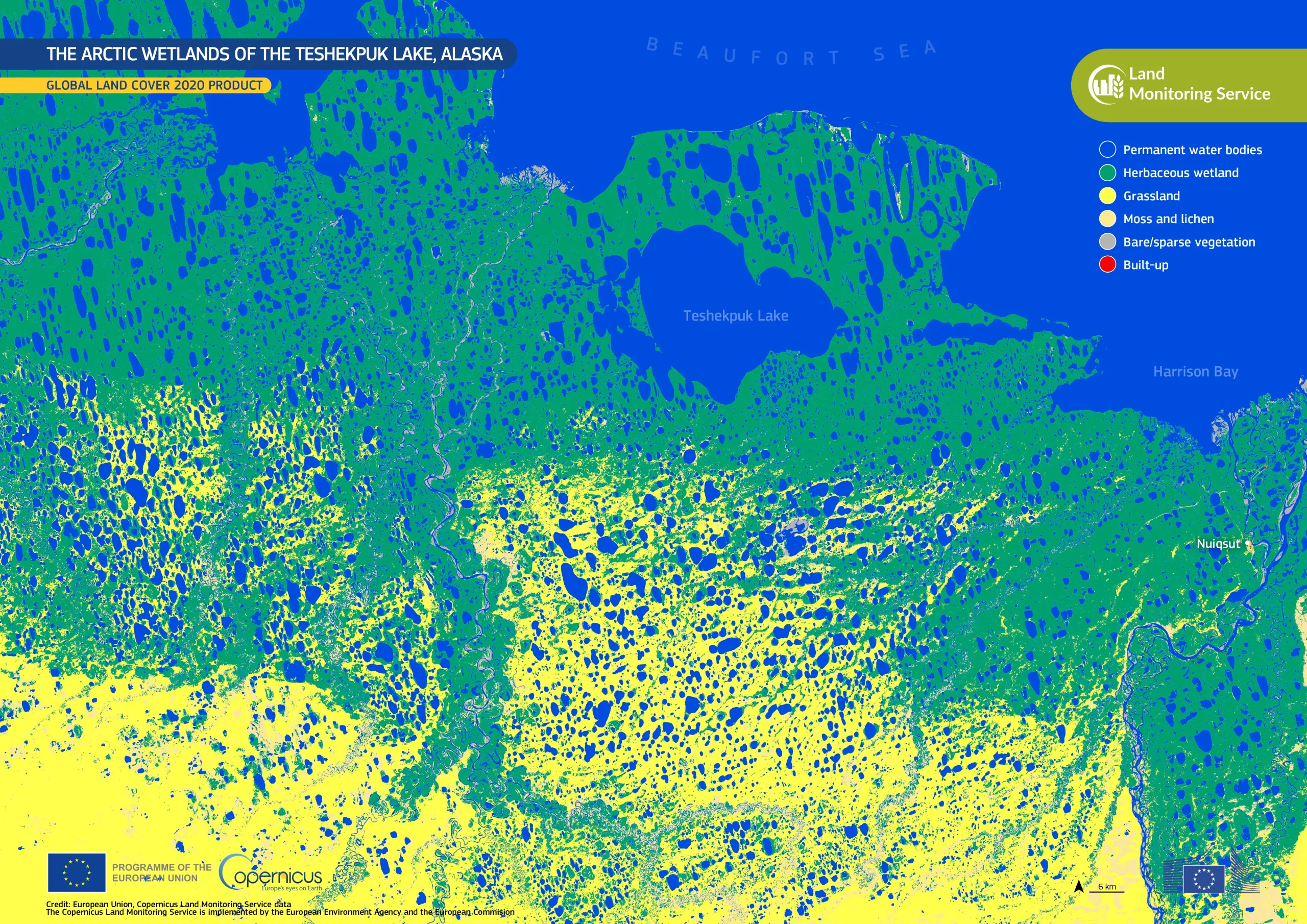 The arctic wetlands of the Teshekpuk Lake, Alaska, USA