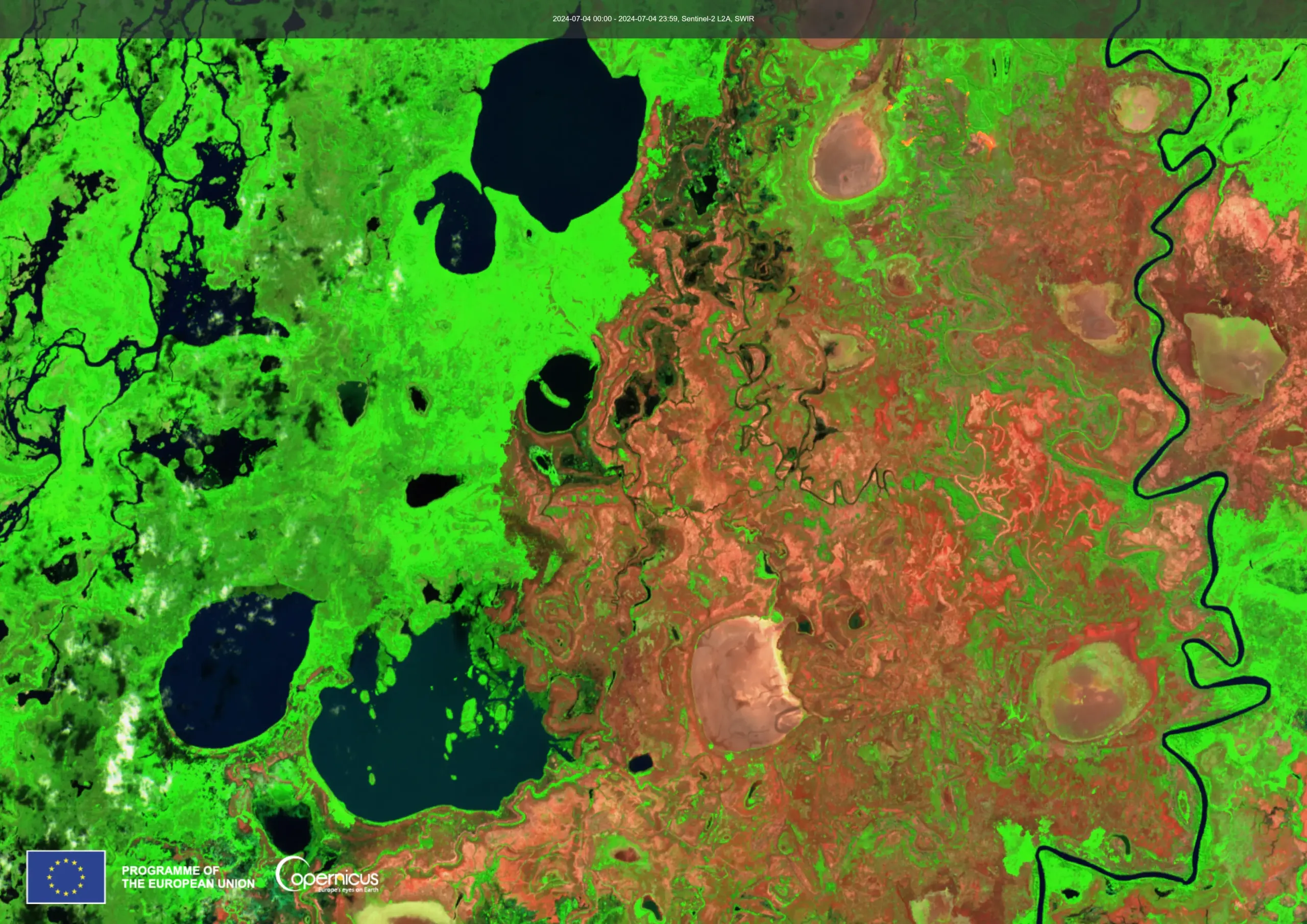 Wildfires aftermath in Pantanal visualised by Sentinel-2