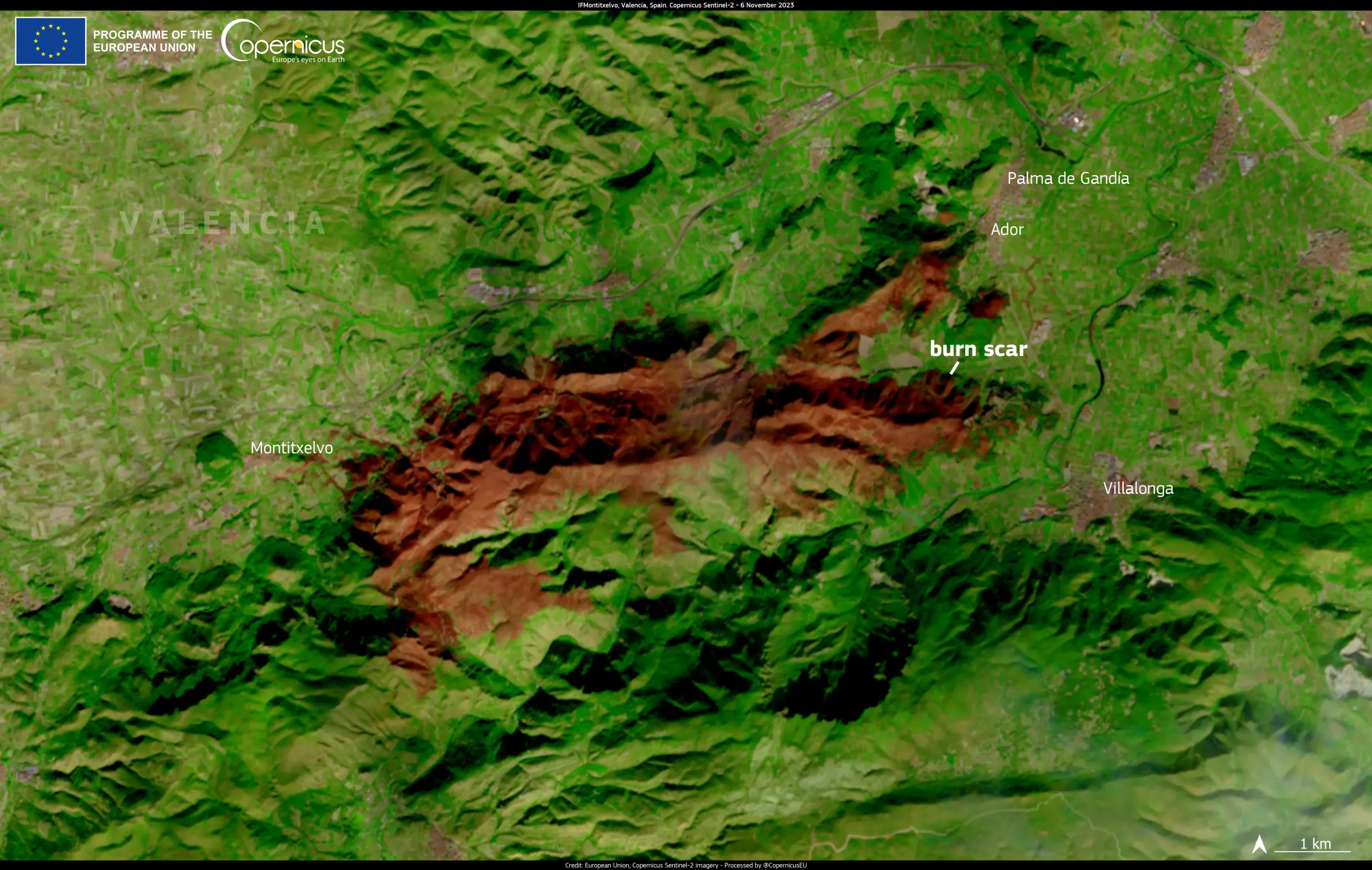 The region of Montixelvo in Valencia scarred after a 5 day wildfire