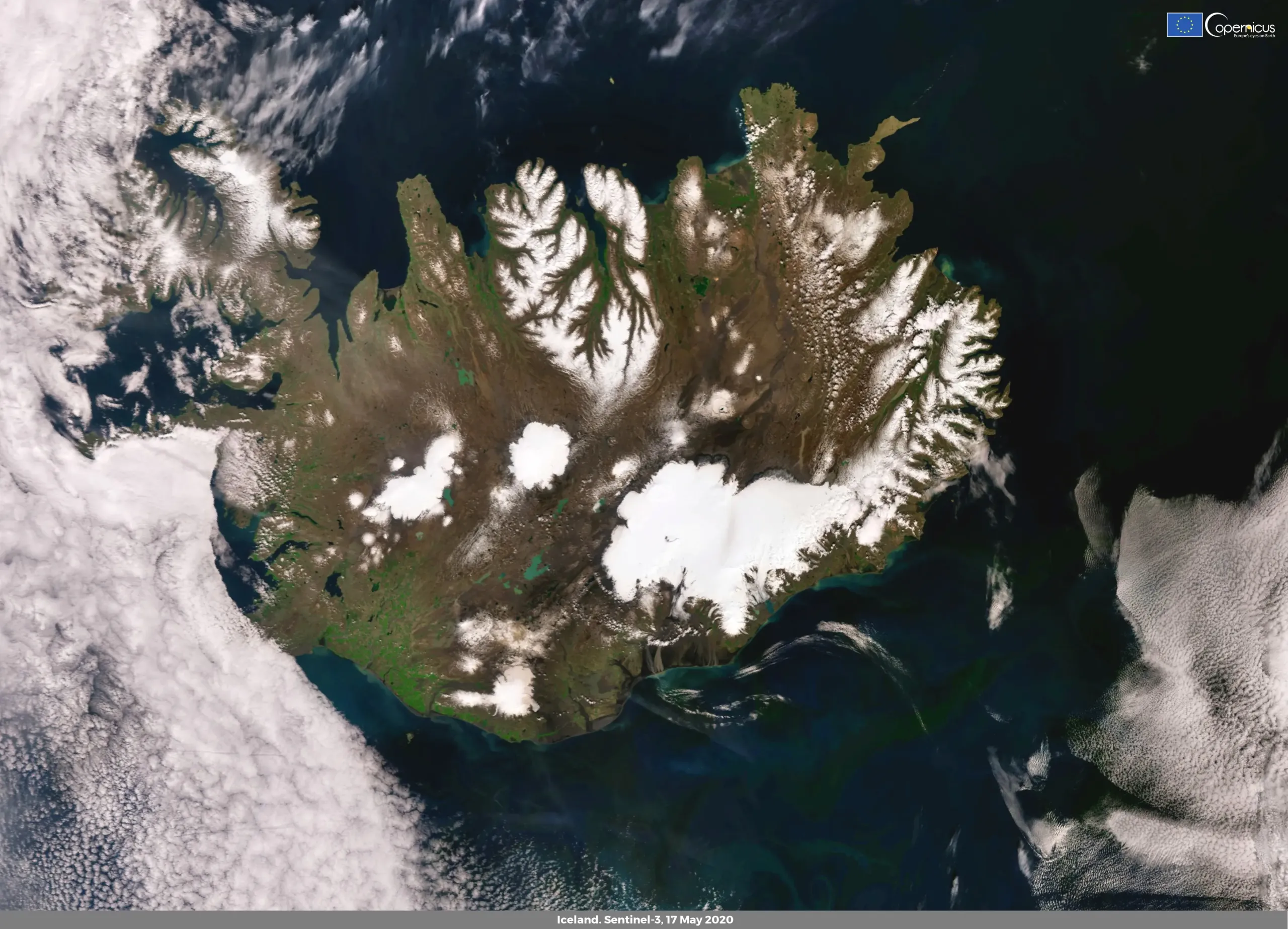 Cloudless view of Iceland