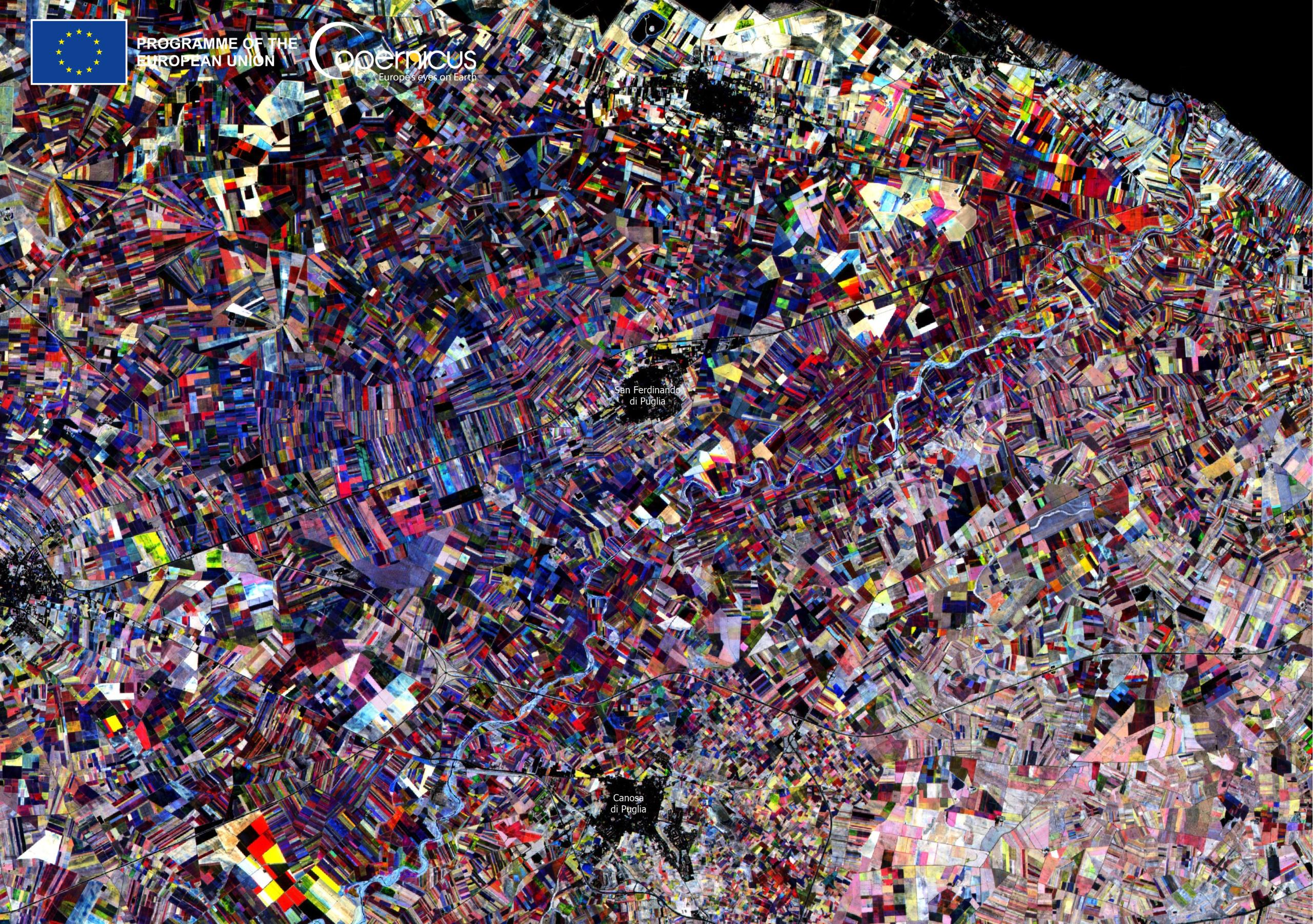 Satellite image of Puglia, Italy, March – April 2020