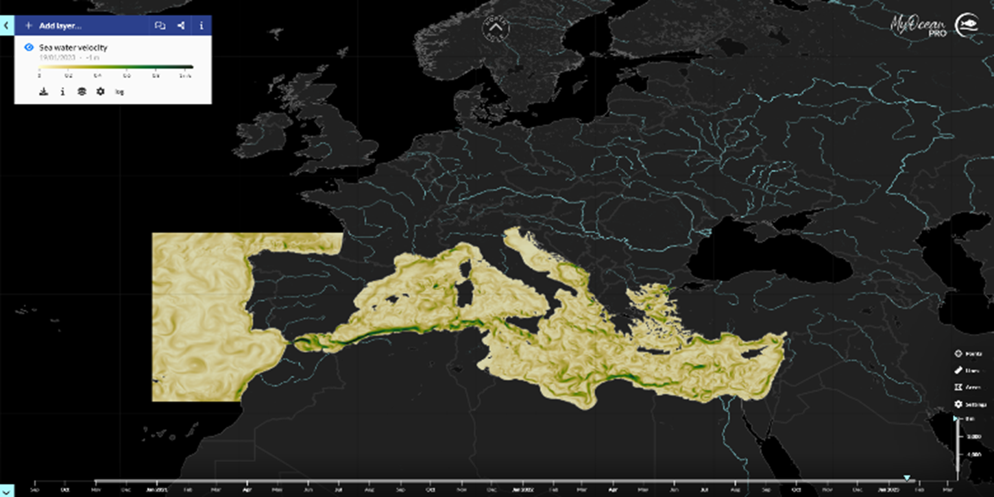 Mediterranean Sea Physics Analysis and Forecast product, Copernicus Marine Service