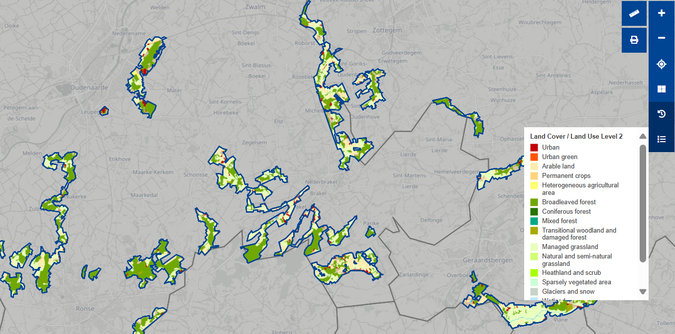 Screen capture from the EU Grassland Watch prototype platform showing land cover/land use classifications for a selected Natura 2000 site. Credit: European Union, EU Grassland Watch.
