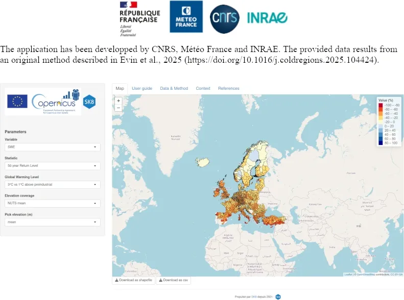 Prototype of the FPCUP SNOWLOADS C3S app